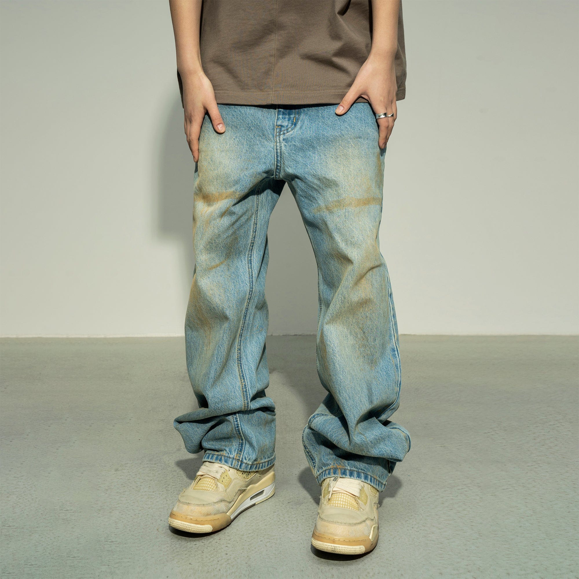 MAKEMORE Modern Vintage Washed Jeans, premium urban and streetwear designers apparel on PROJECTISR.com, MAKEMORE