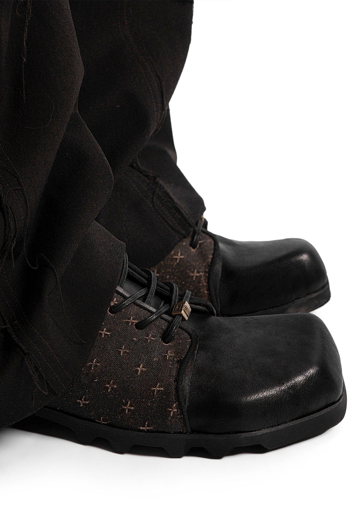 REWRITE Silk Panel Square-Toe Derby Shoes, premium urban and streetwear designers apparel on PROJECTISR.com, REWRITE