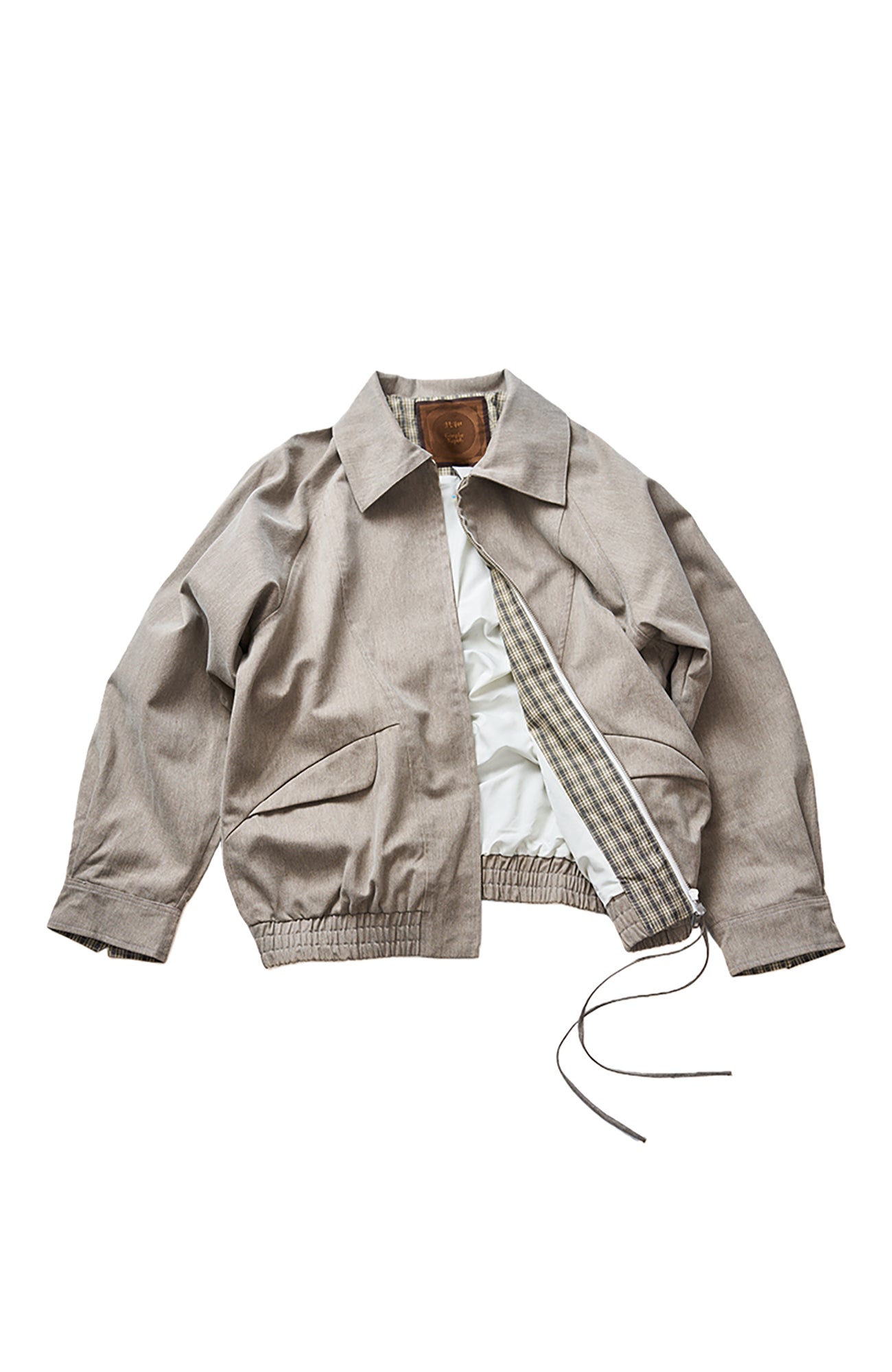 GONGHE REPUB Modern Check-Cuff Paneled Jacket