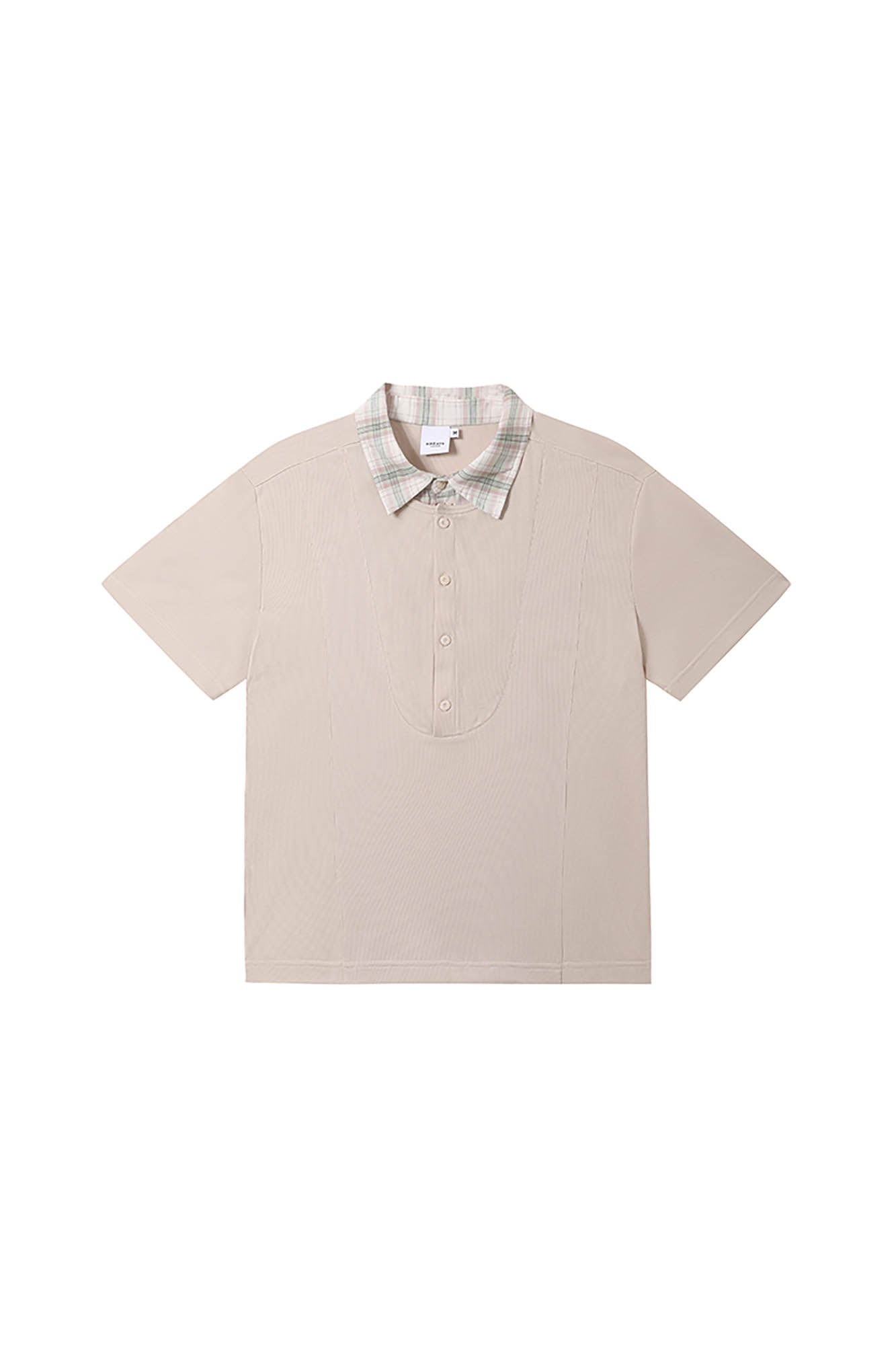 KREATE Layered Plaid Collar Polo T-Shirt, premium urban and streetwear designers apparel on PROJECTISR.com, KREATE