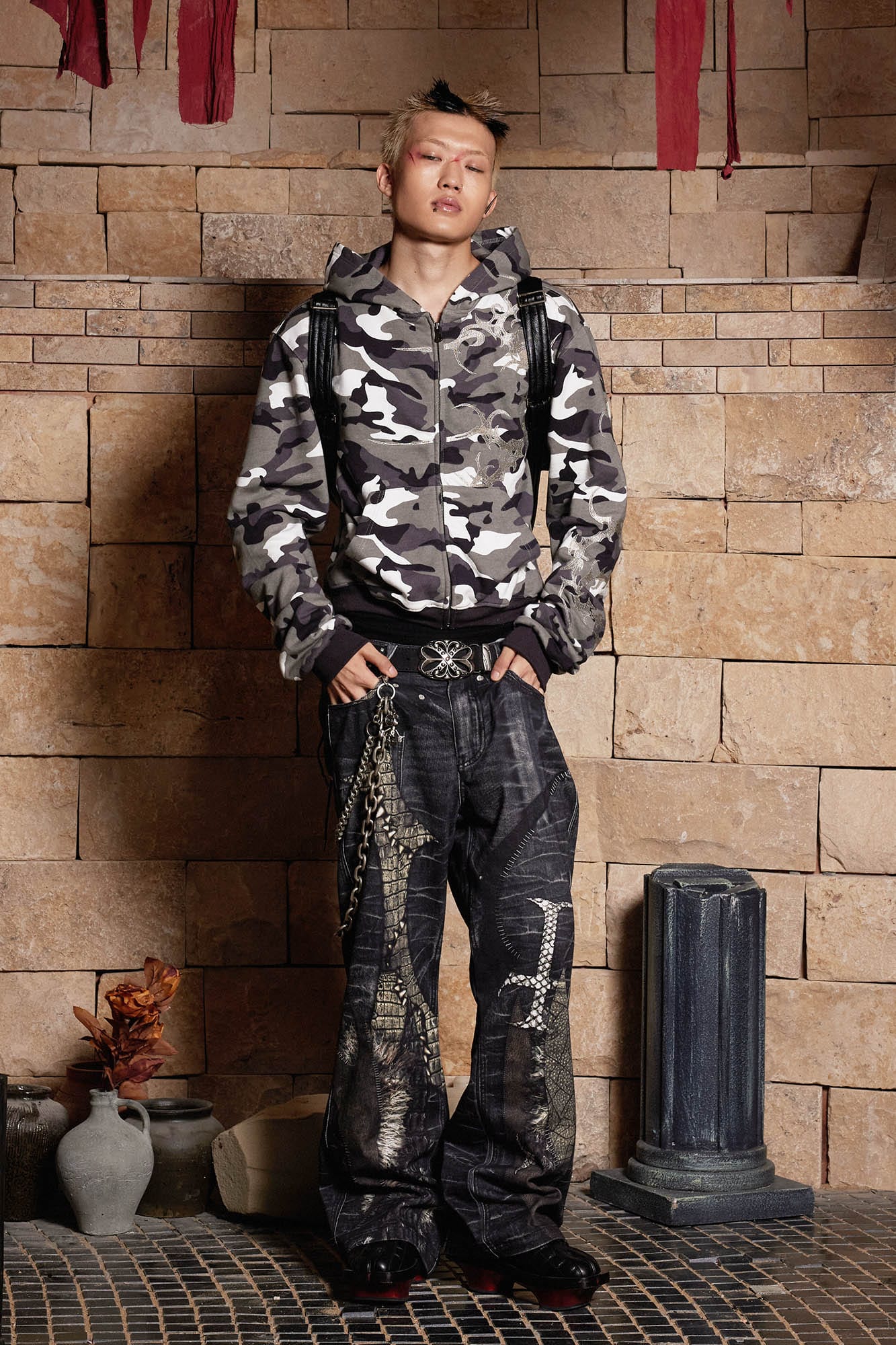 DND4DES Camo Zip-up Embroidery Hoodie, premium urban and streetwear designers apparel on PROJECTISR.com, DND4DES