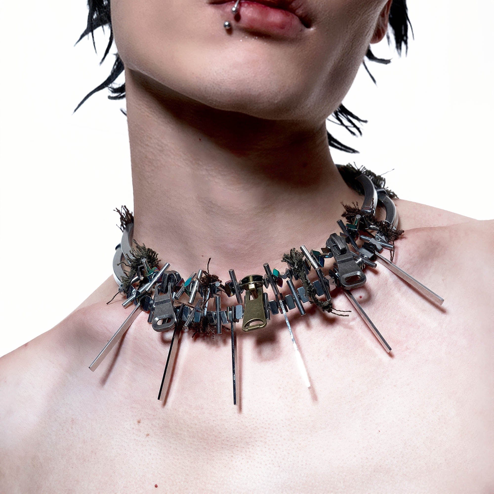 ILLUSORY The Fifth Element Spike Necklace, premium urban and streetwear designers apparel on PROJECTISR.com, ILLUSORY