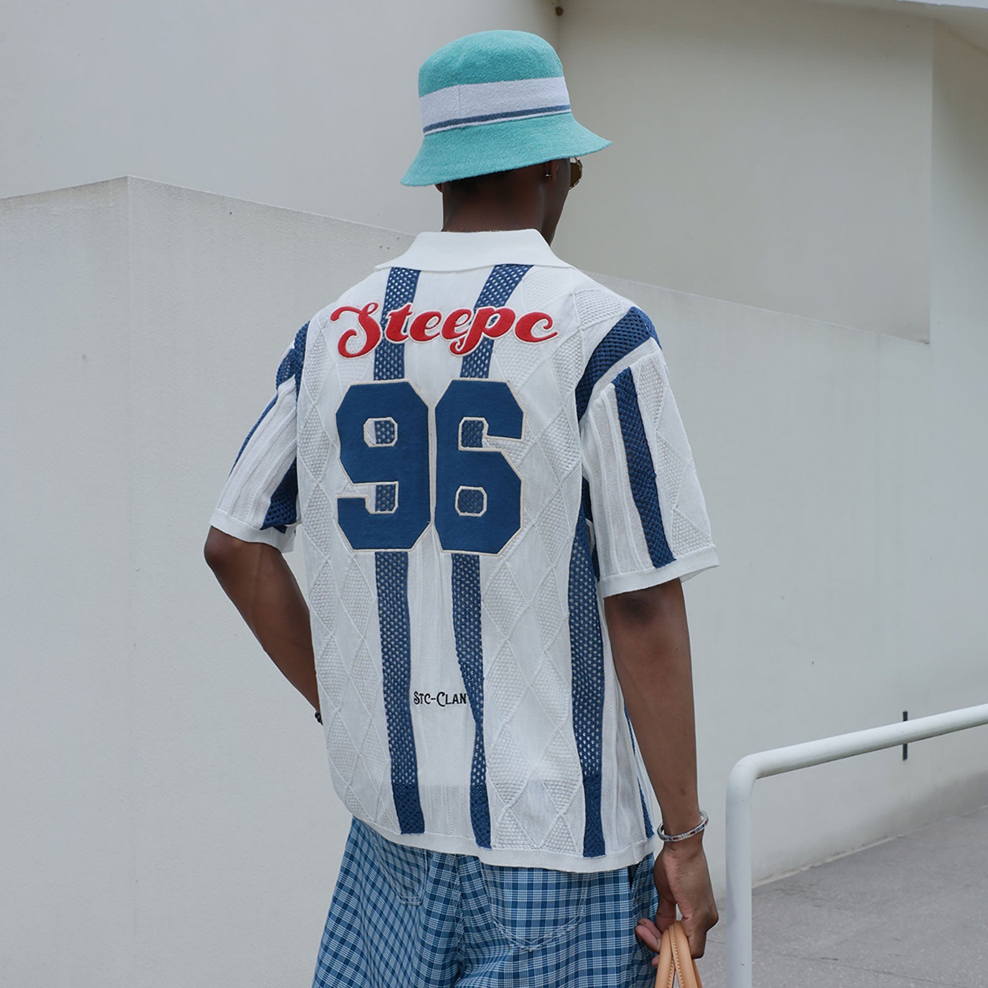 STEEPC No.96 Patchwork Striped Knit Half Shirt, premium urban and streetwear designers apparel on PROJECTISR.com, STEEPC