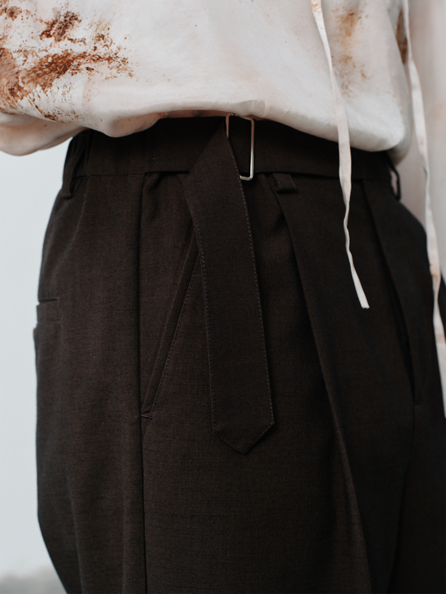GRAINMUSTARD Pleated Linen-Blend Belt Tailored Shorts