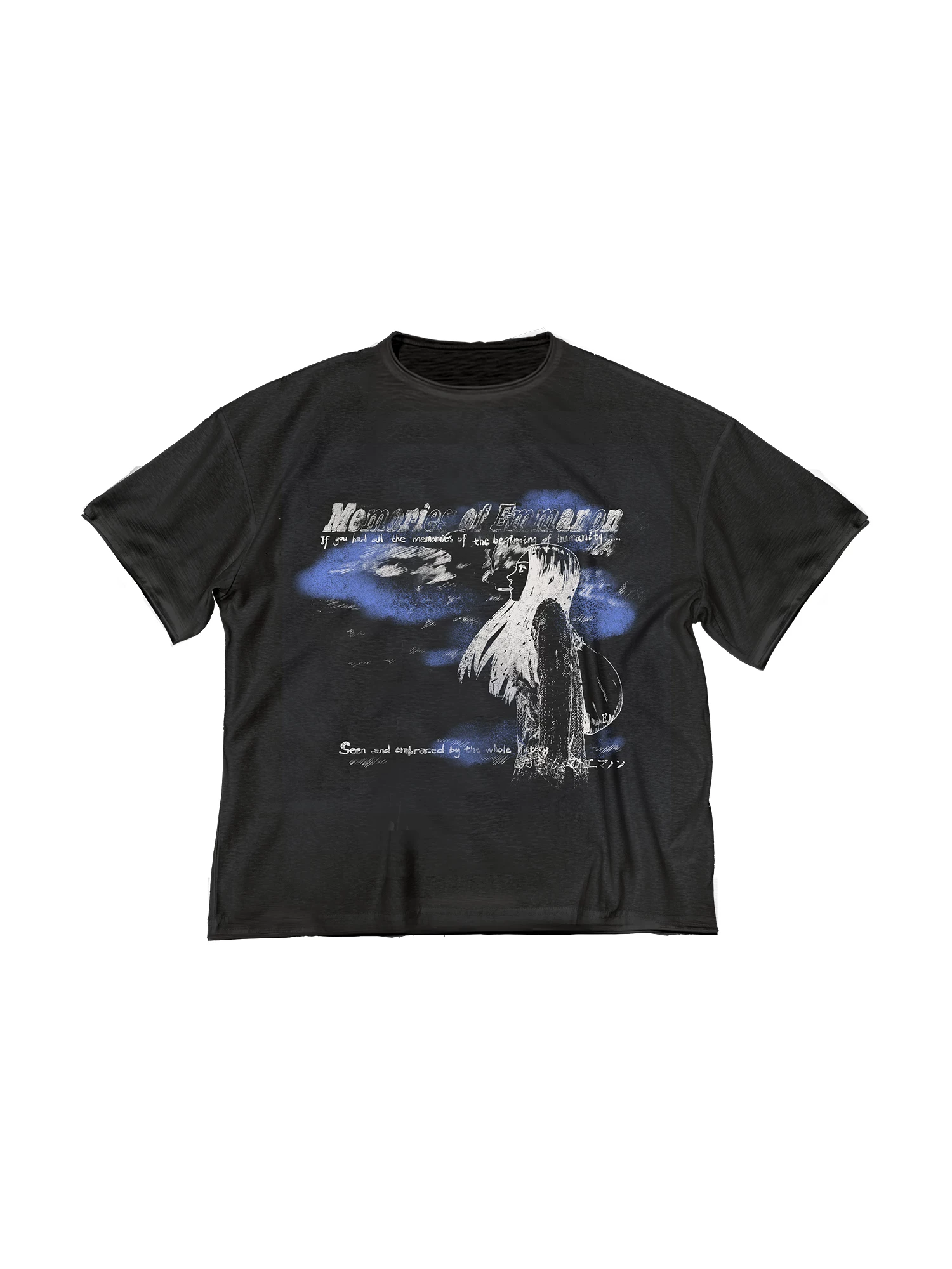 WANNA LAB Graphic Rolled-Hem T-Shirt