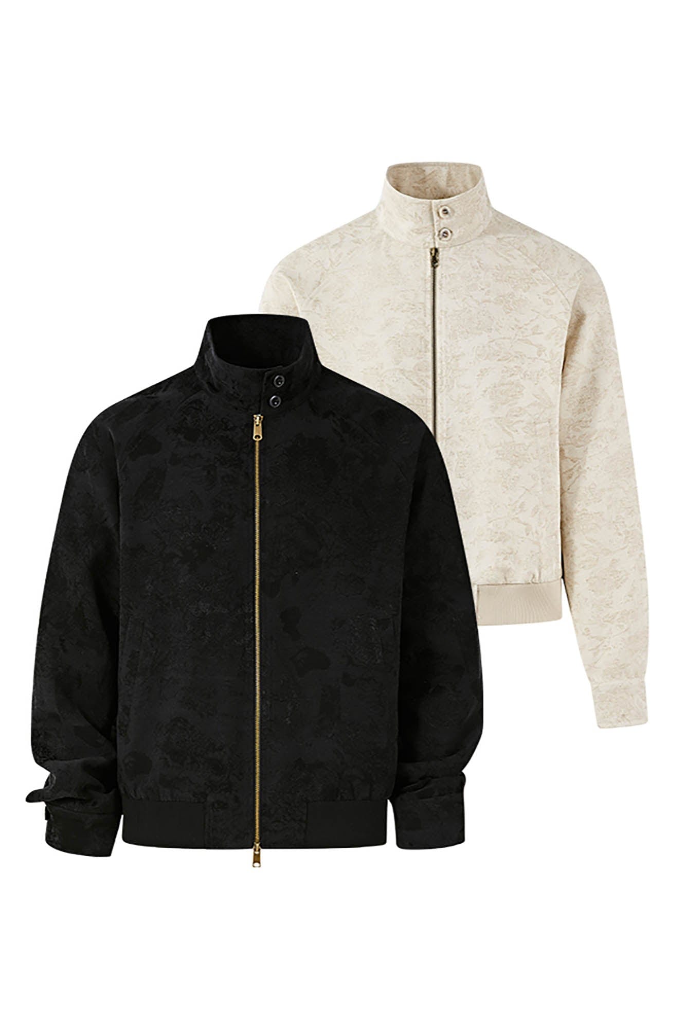 KREATE Jacquard Spider Lily Stand-Collar Wellington Jacket, premium urban and streetwear designers apparel on PROJECTISR.com, KREATE