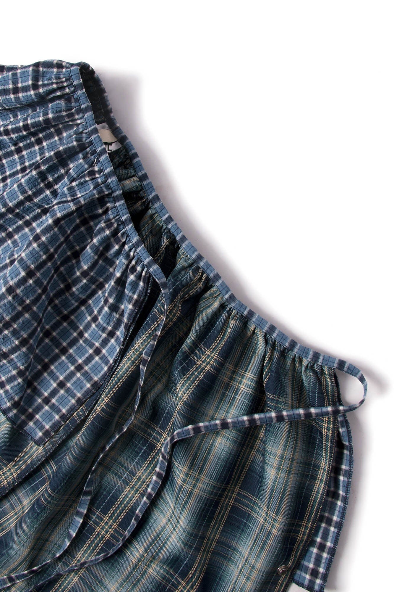 RELABEL Multi-Wear Plaid Layered Draped Skirt, premium urban and streetwear designers apparel on PROJECTISR.com, RELABEL