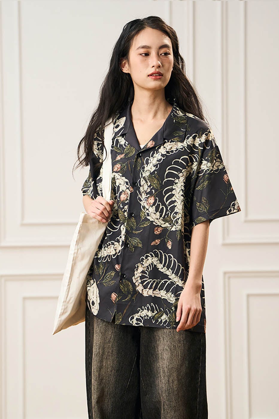 EPIC POETRY Floral Serpent Skeleton Half Shirt, premium urban and streetwear designers apparel on PROJECTISR.com, EPIC POETRY