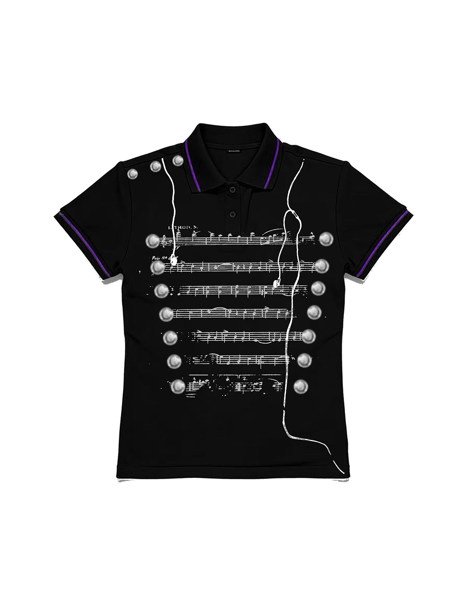 PAIKI Napoleon Score Headphone Slim Polo Shirt