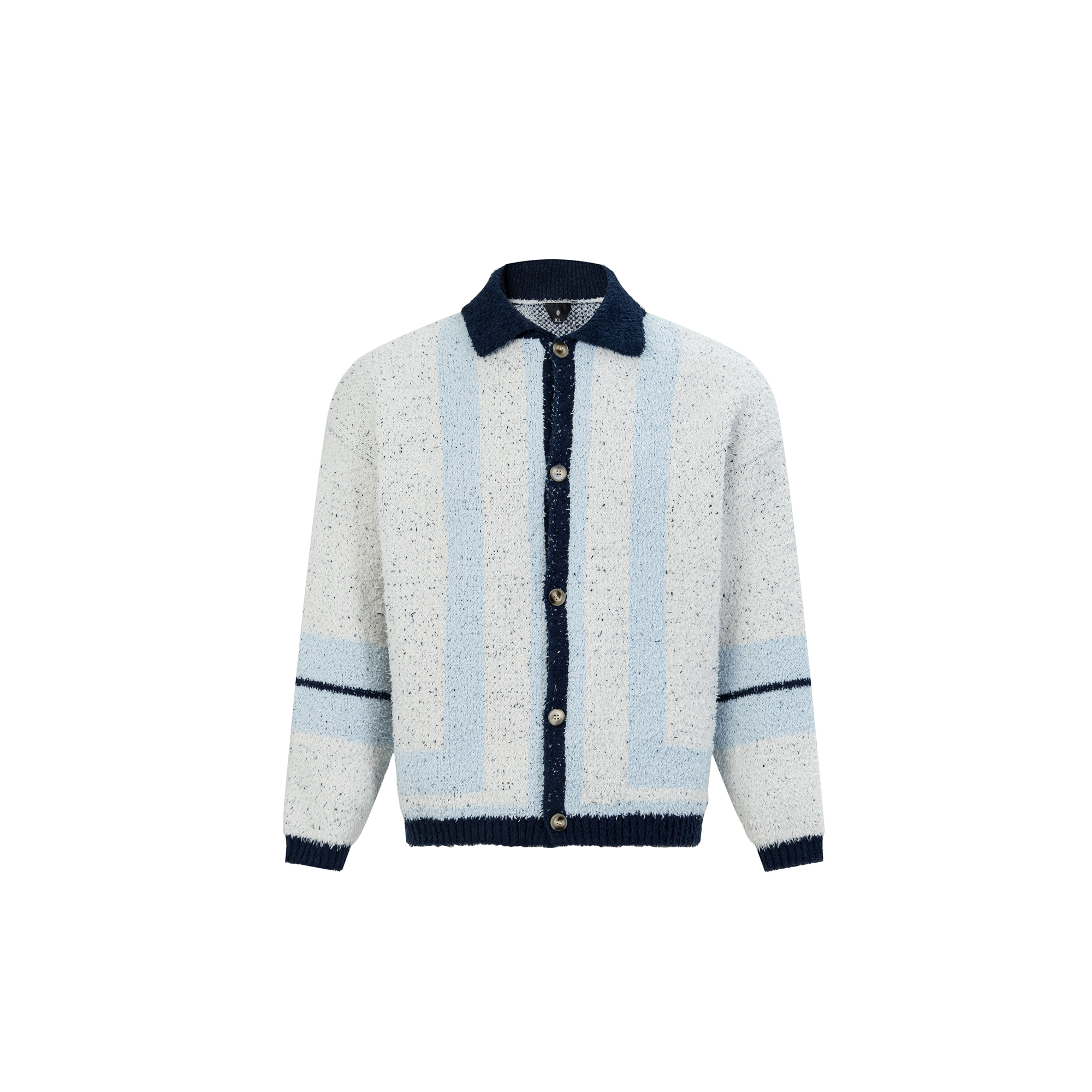 OVDY Retro Contrast Stripe Collar Knit Cardigan, premium urban and streetwear designers apparel on PROJECTISR.com, DVDY