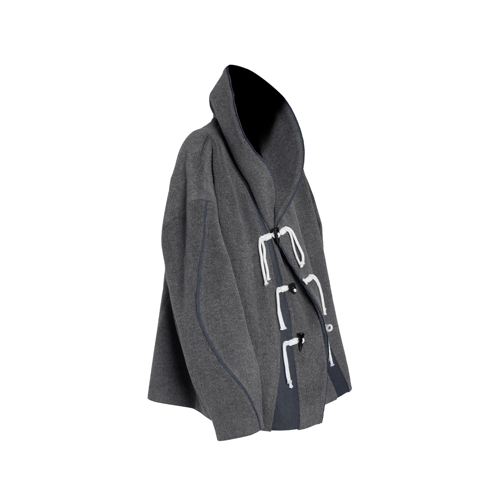 RELABEL Asym Wool-Blend Curved Panel Jacket