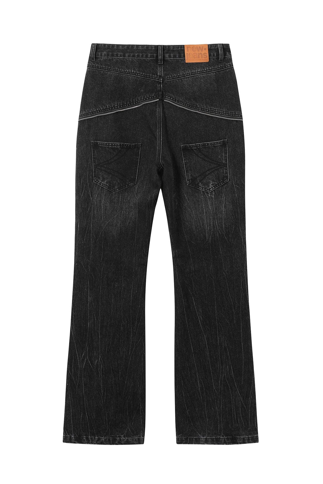 KREATE Arc Spliced Extended Button-Fly Jeans, premium urban and streetwear designers apparel on PROJECTISR.com, KREATE
