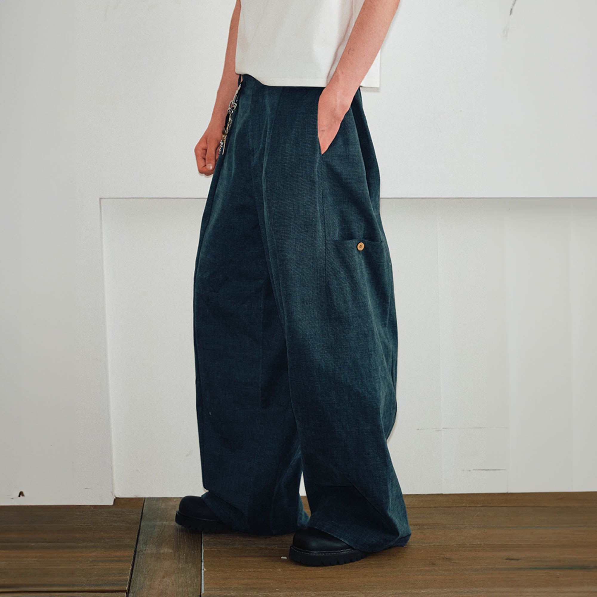 KREATE Pleated Multi-Pocket Baggy Pants, premium urban and streetwear designers apparel on PROJECTISR.com, KREATE