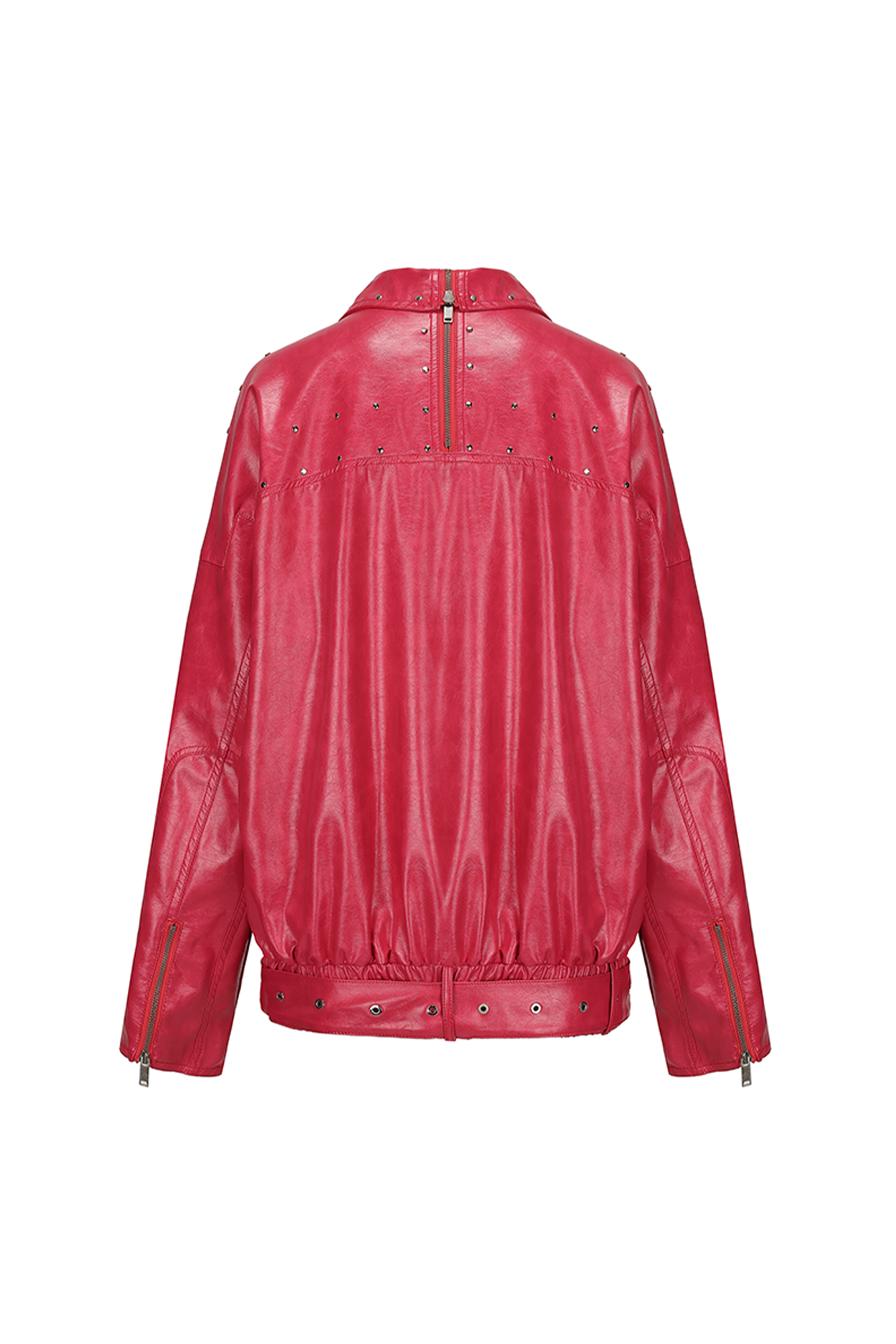 VANN VALRENCE Studded LOGO Faux Leather Biker Jacket