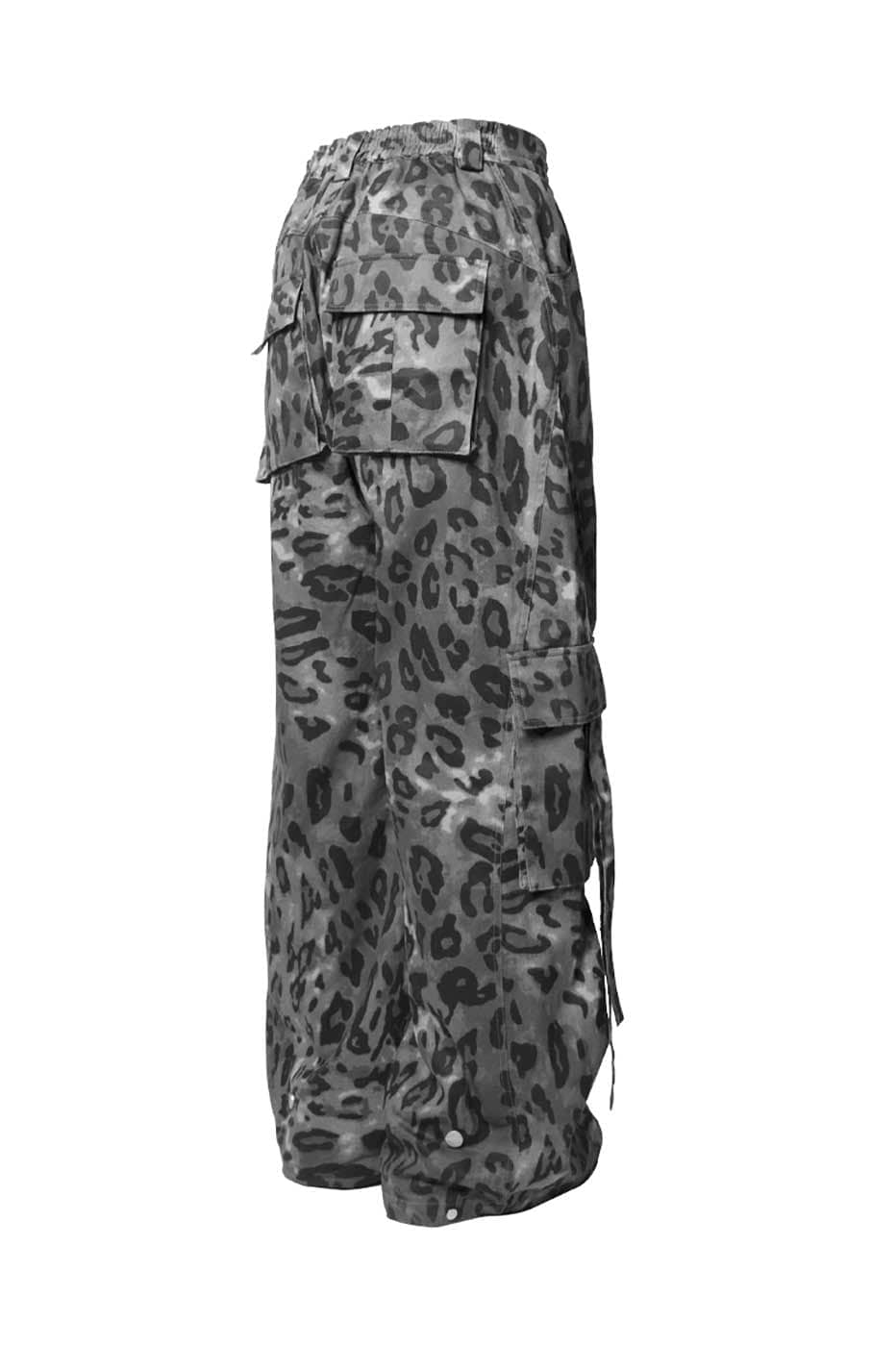 RELABEL Leopard Multi-Pocket Ribbon Cargo Pants, premium urban and streetwear designers apparel on PROJECTISR.com, RELABEL