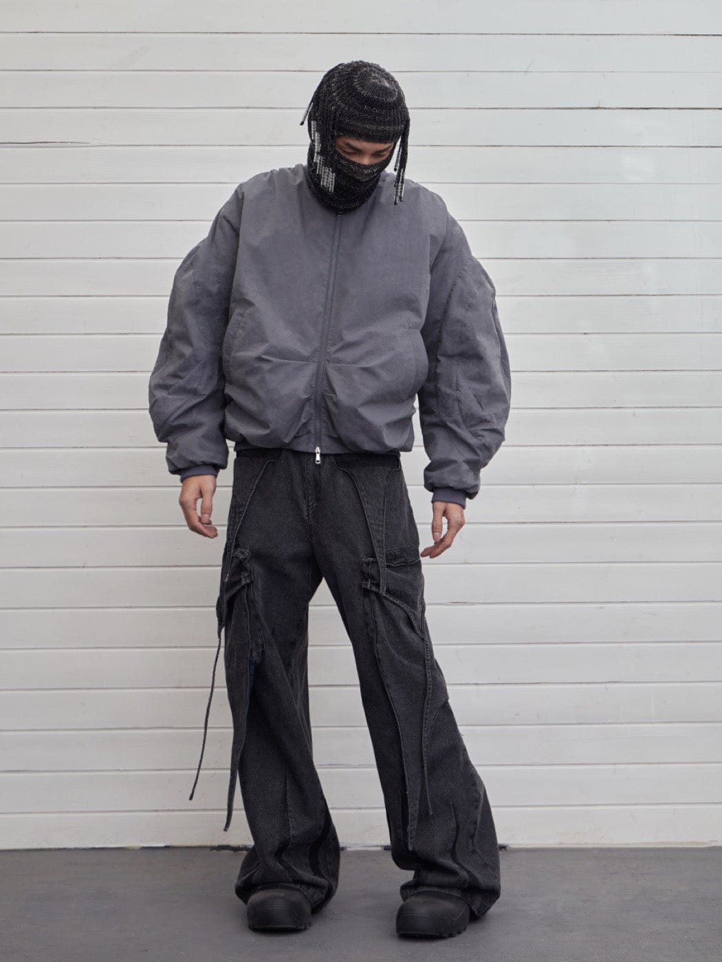 DND4DES Multi-Layered Stripes Deconstructed Jeans, premium urban and streetwear designers apparel on PROJECTISR.com, DND4DES