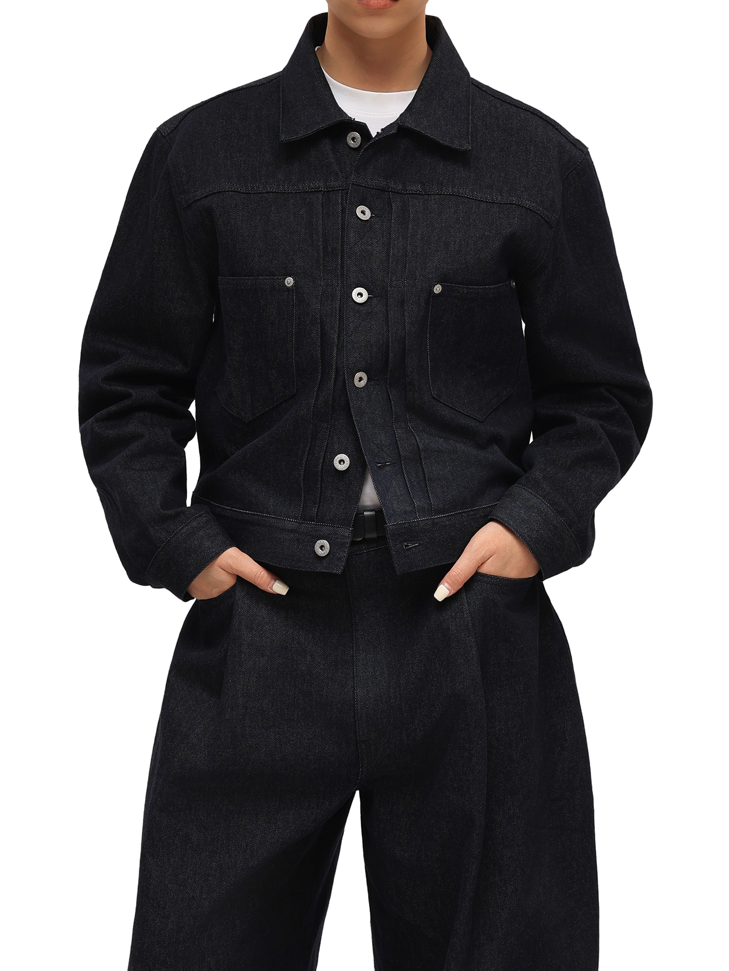 6CRAYON Indigo Denim Oversized Jacket