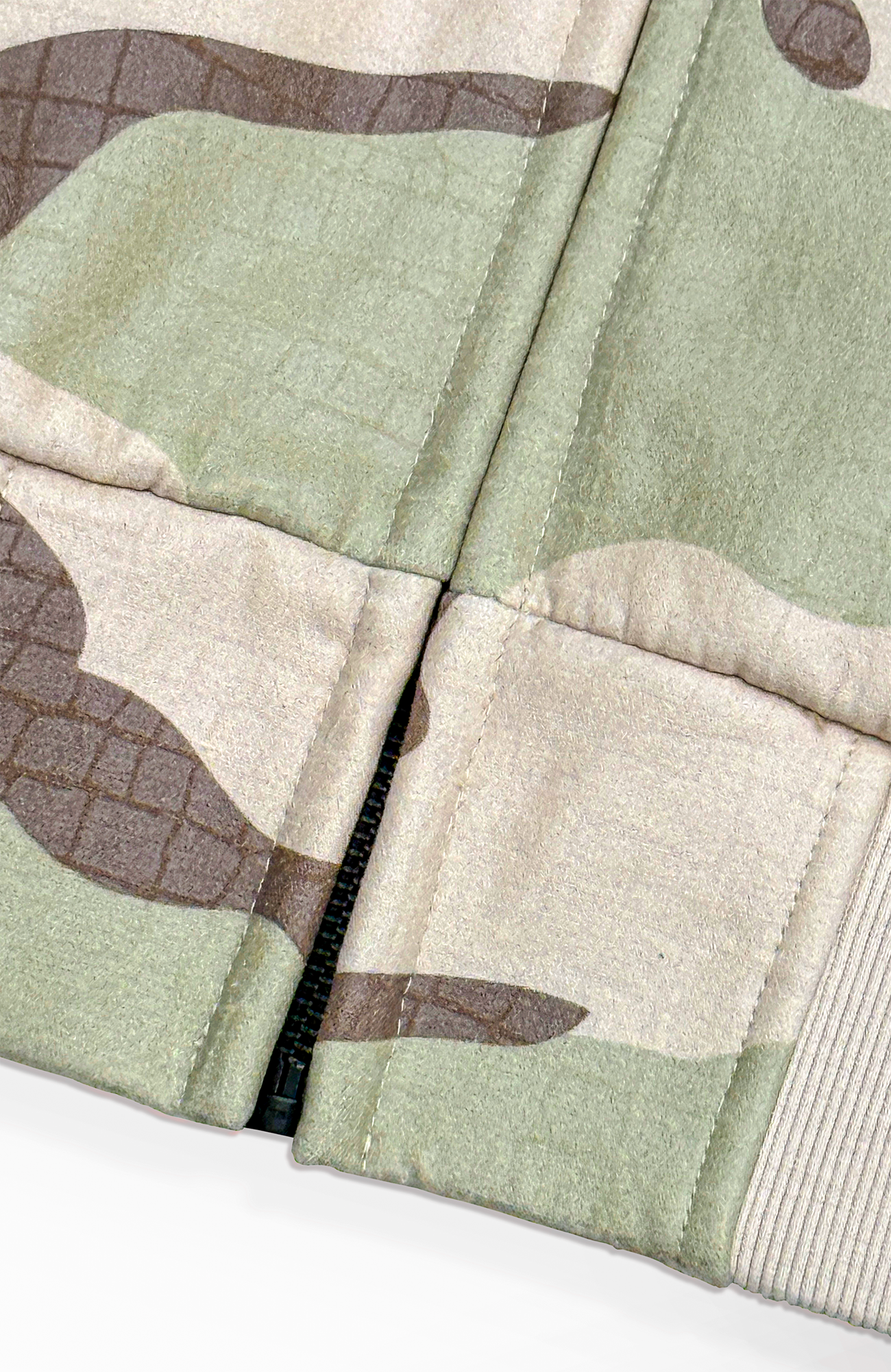 TECNINEGROUP Camo Waxed Faux Fur Hooded Jacket