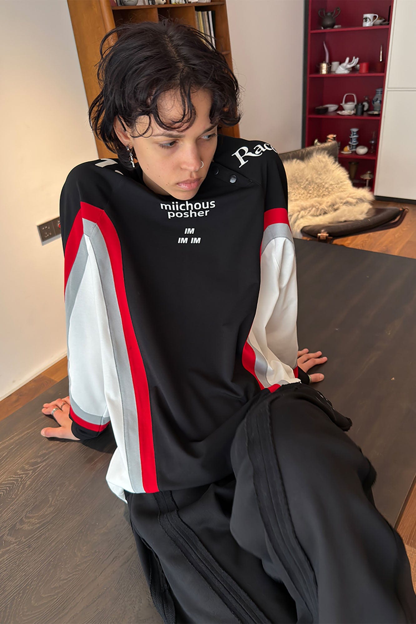 MIICHOUS Arc Panelled UV Protection Button-Neck Long-Sleeve Tee, premium urban and streetwear designers apparel on PROJECTISR.com, Miichous