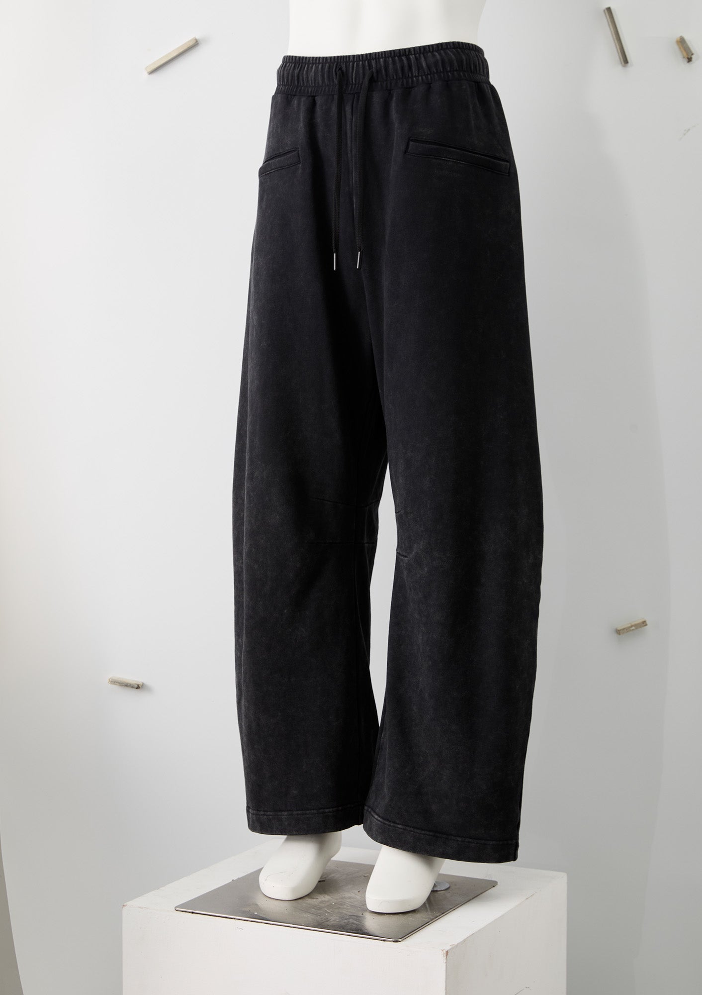 ORGANIC EMOTION Waxed-Wash Oversized Curved Pants, premium urban and streetwear designers apparel on PROJECTISR.com, ORGANIC EMOTION