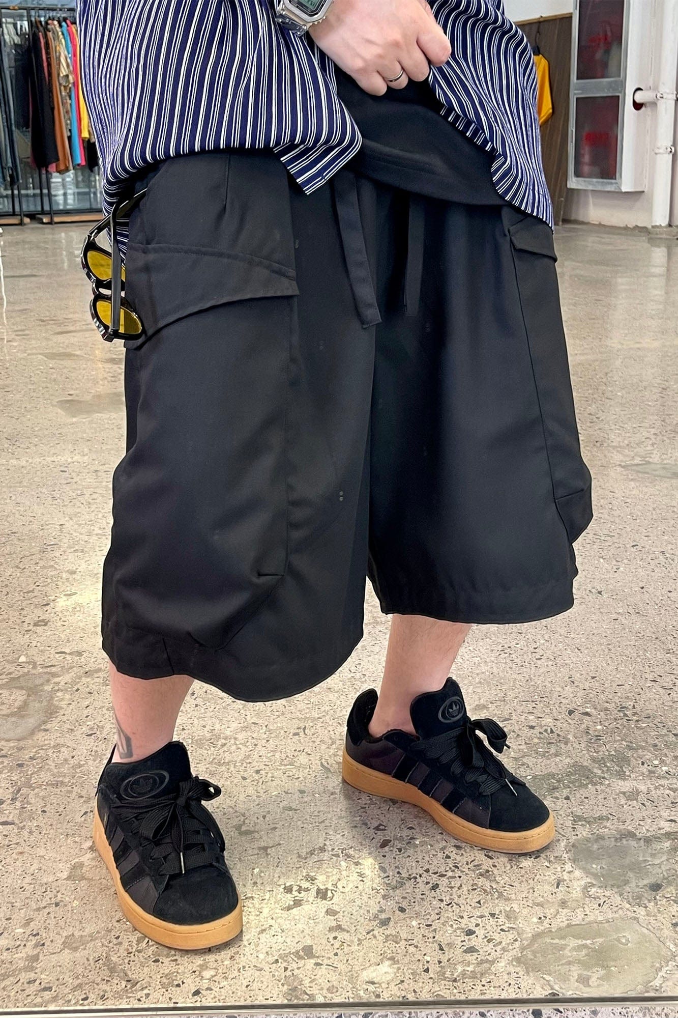ME DA IGUAL Multi-Pocket Oversized Utility Shorts, premium urban and streetwear designers apparel on PROJECTISR.com, ME DA IGUAL