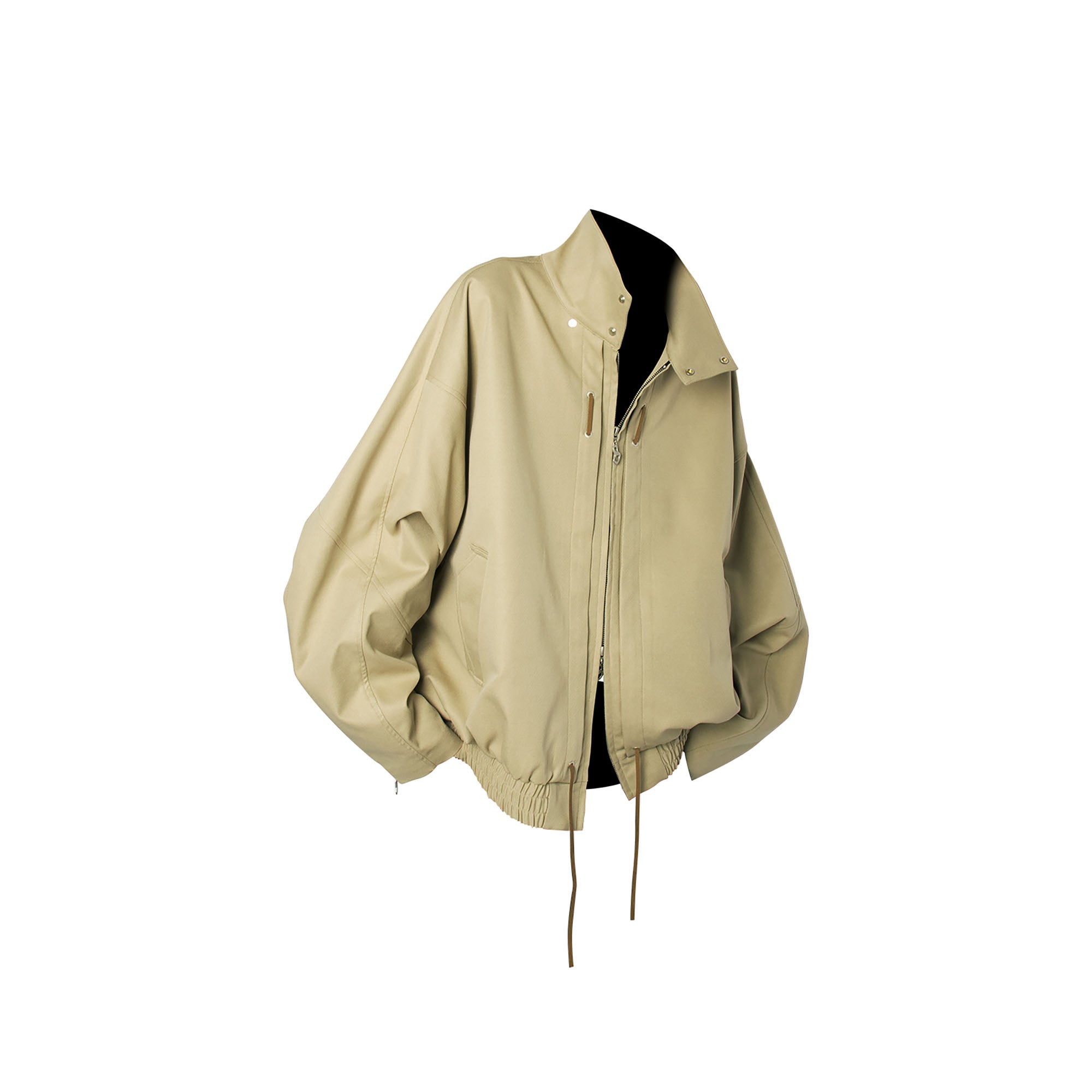 RELABEL Detachable Hood Batwing Sleeve Jacket Yellow