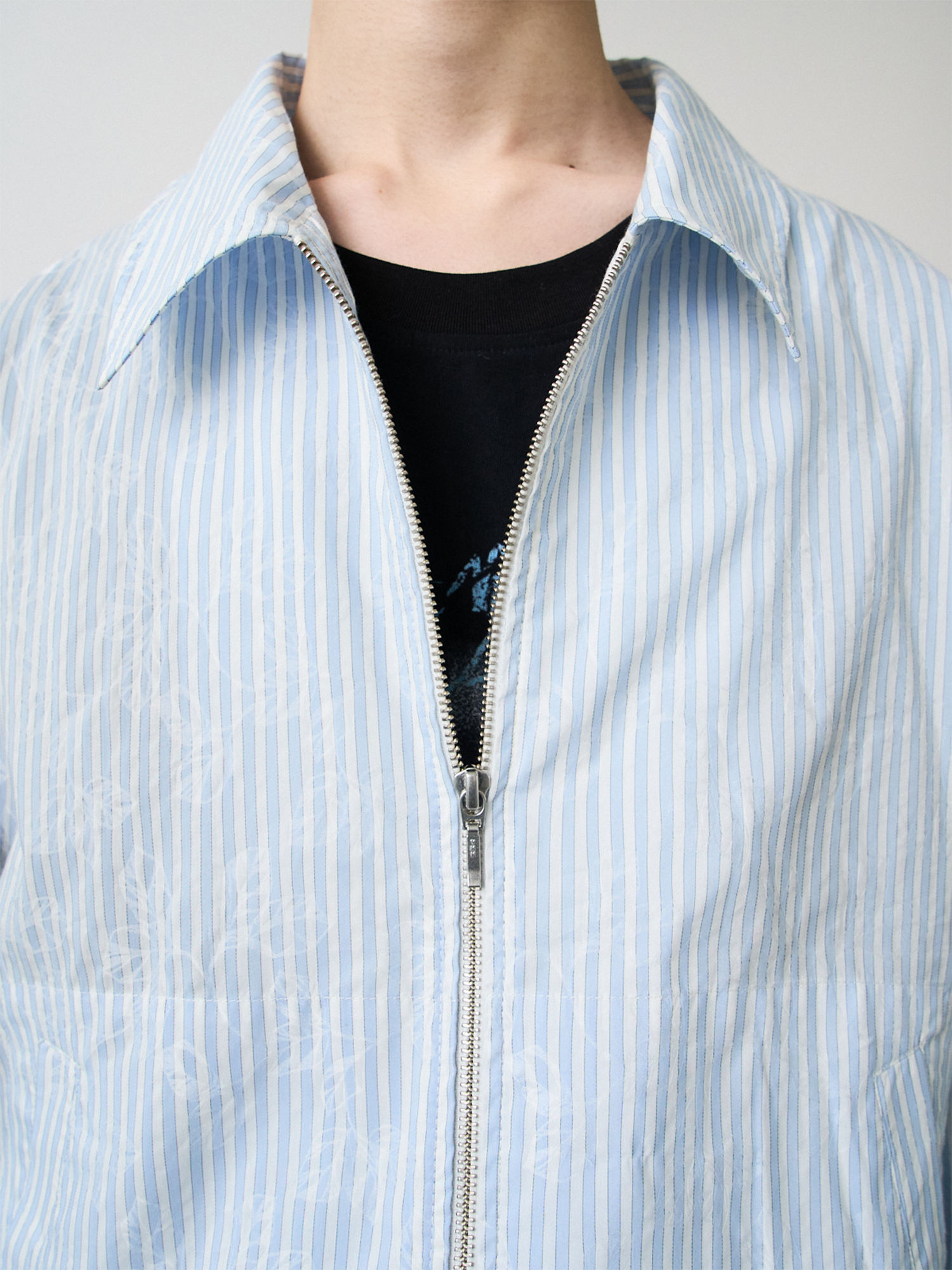 GRAINMUSTARD Striped Jacquard Shirt Jacket, premium urban and streetwear designers apparel on PROJECTISR.com, GRAINMUSTARD