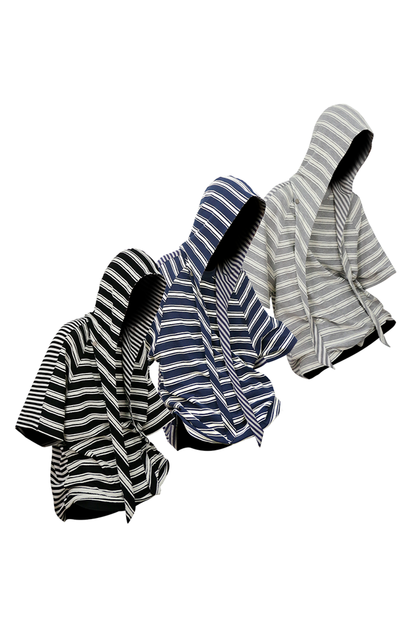 RELABEL Striped Wool-Blend Detachable Hood Tee, premium urban and streetwear designers apparel on PROJECTISR.com, RELABEL