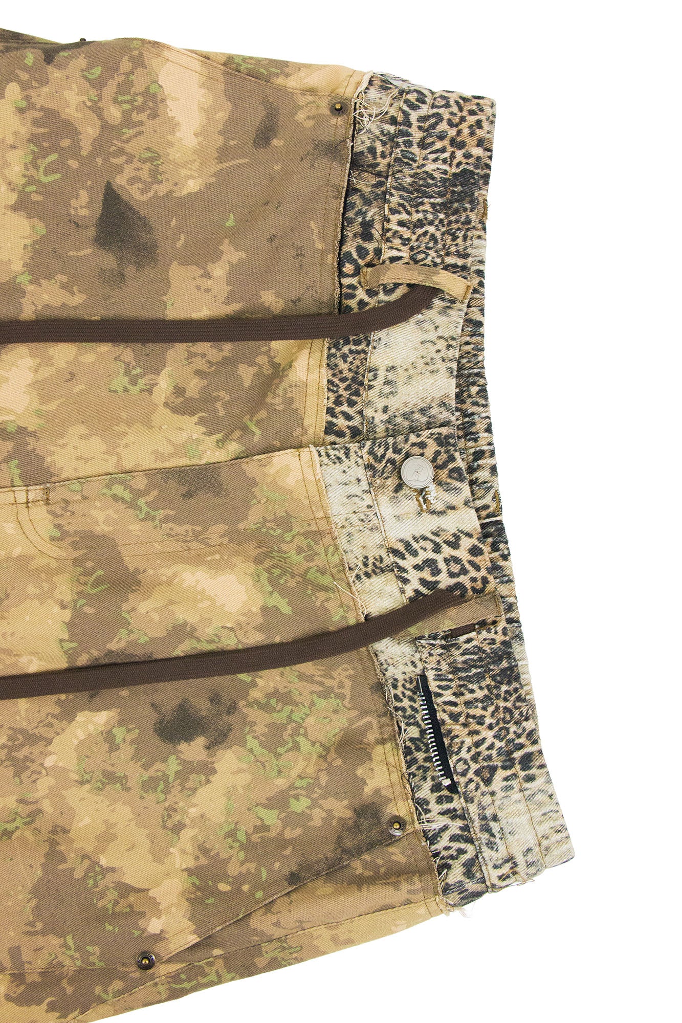 RELABEL Leopard Panel Camo Cargo, premium urban and streetwear designers apparel on PROJECTISR.com, RELABEL