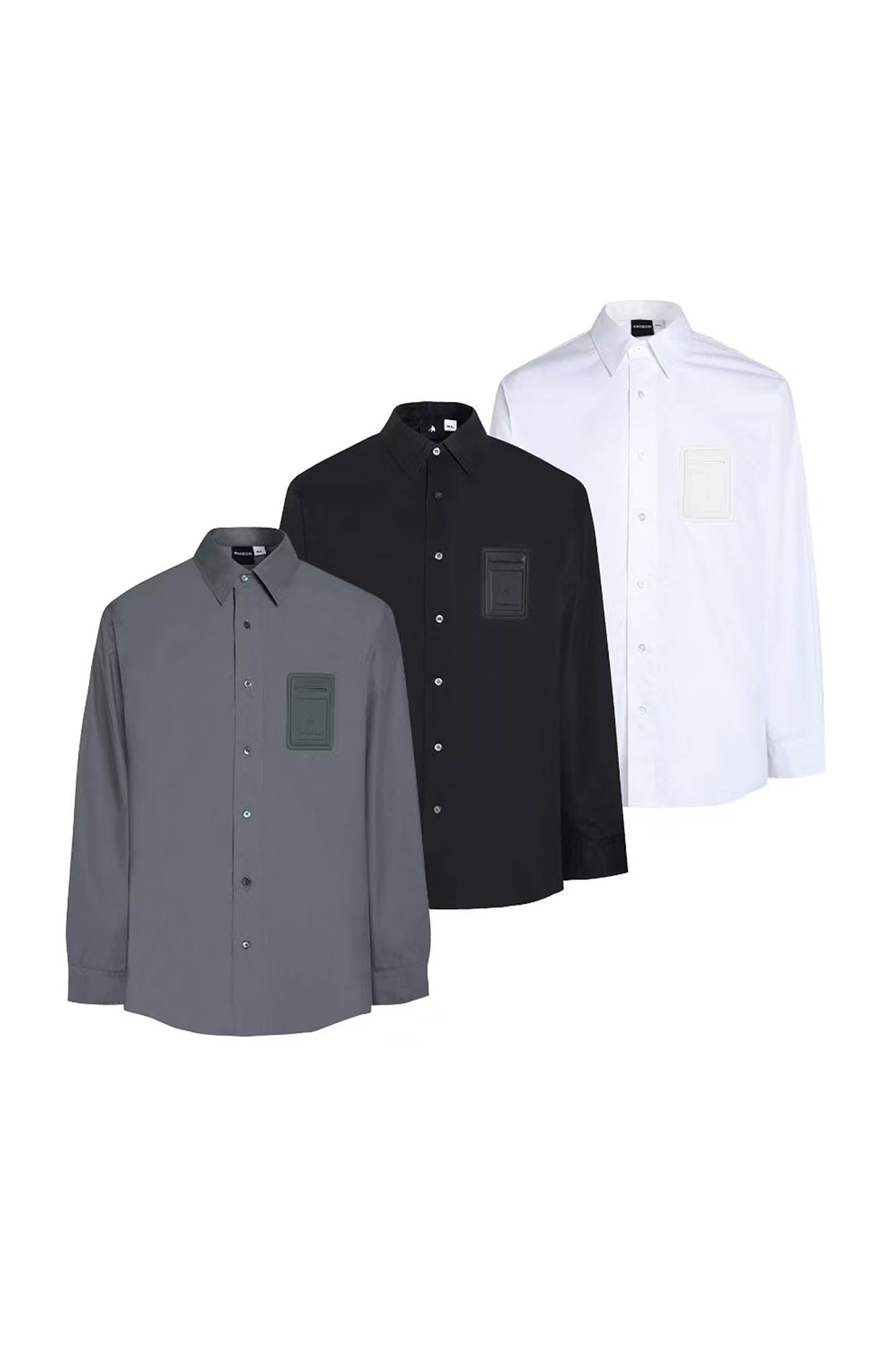 FACEONLAB Modern Patch-Pocket Poplin Shirt, premium urban and streetwear designers apparel on PROJECTISR.com, FACEONLAB