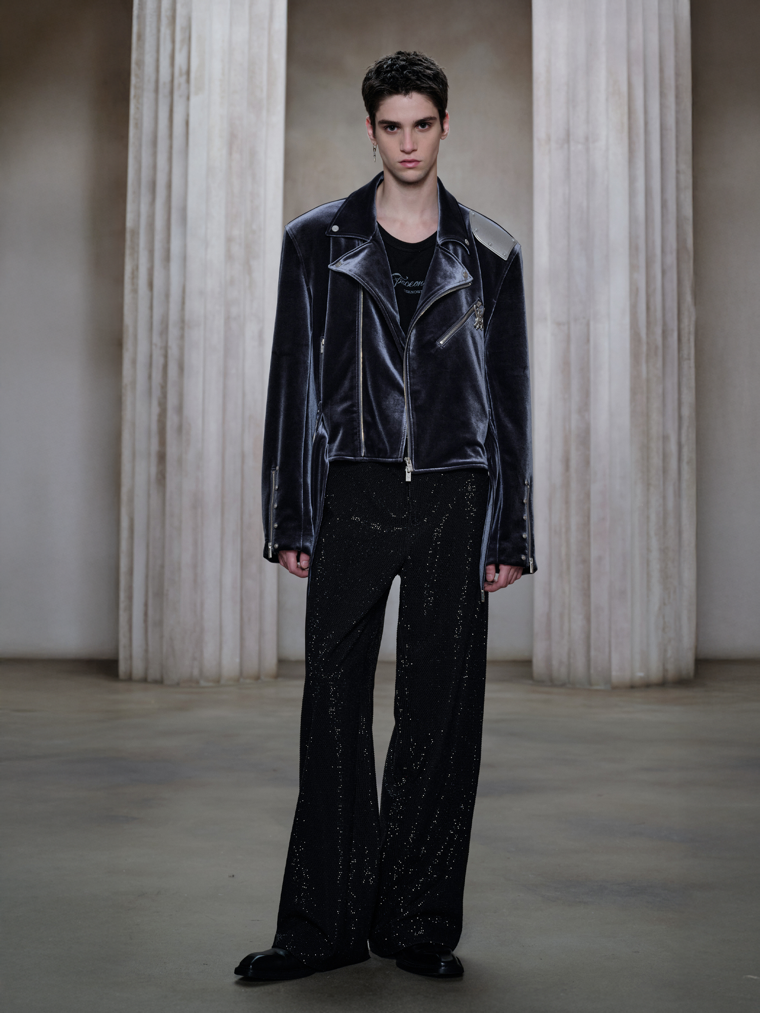 FACEONLAB Velvet Metal Epaulettes Jacket