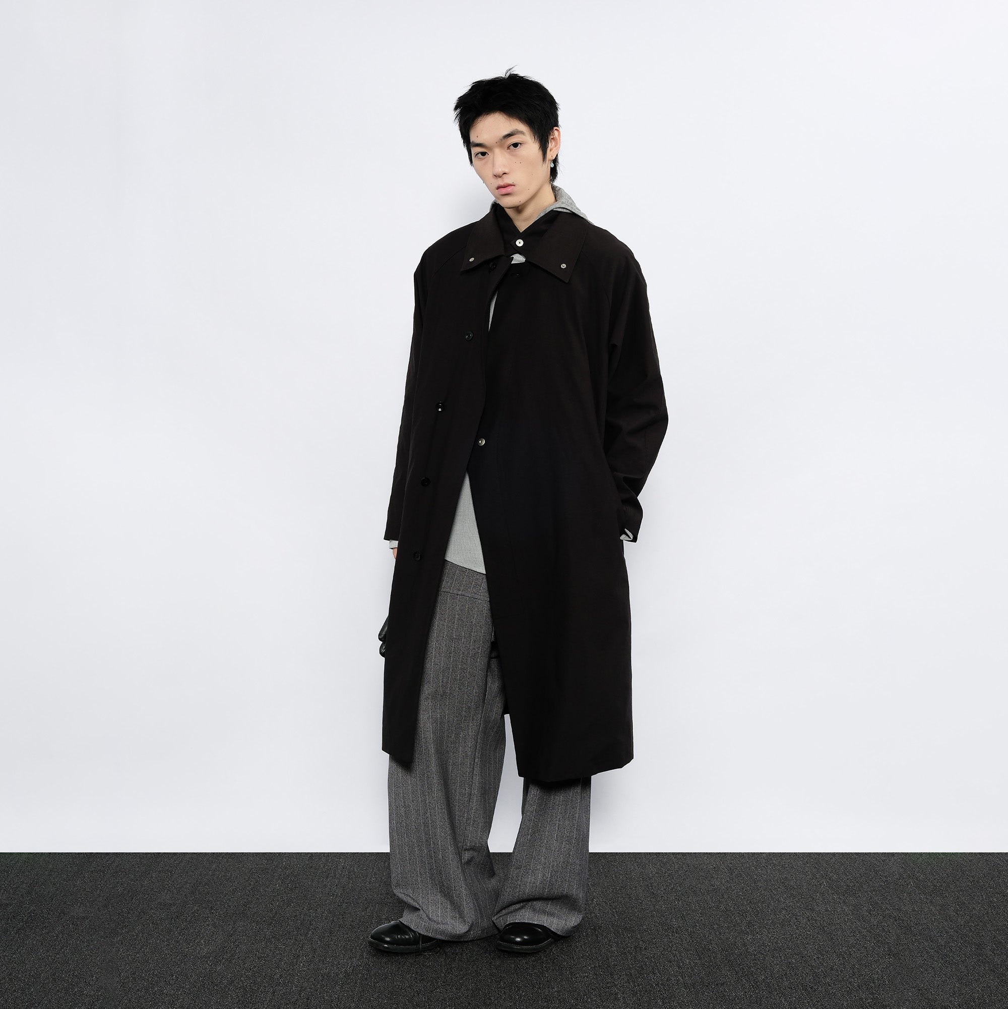 7440 37 1 Arc Placket Dual-Collar Contrast Interior Coat, premium urban and streetwear designers apparel on PROJECTISR.com, 7440 37 1