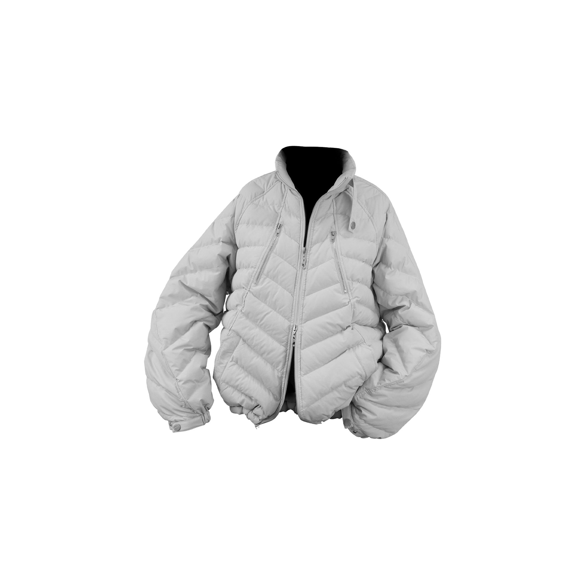 RELABEL V-Segment Ribcage Puffer Jacket White