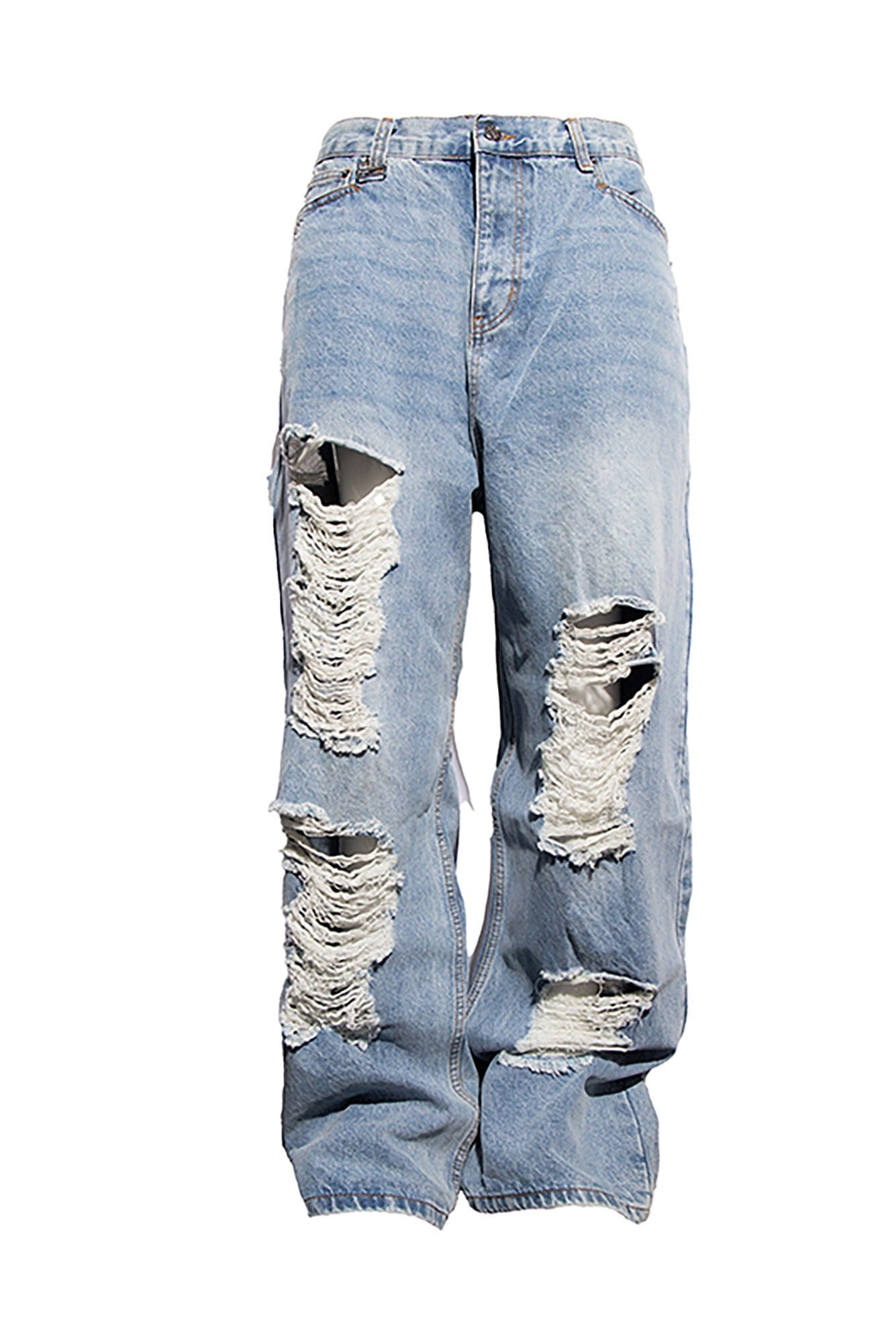 BLACK8MOB Heavy Ripped Washed Baggy Jeans