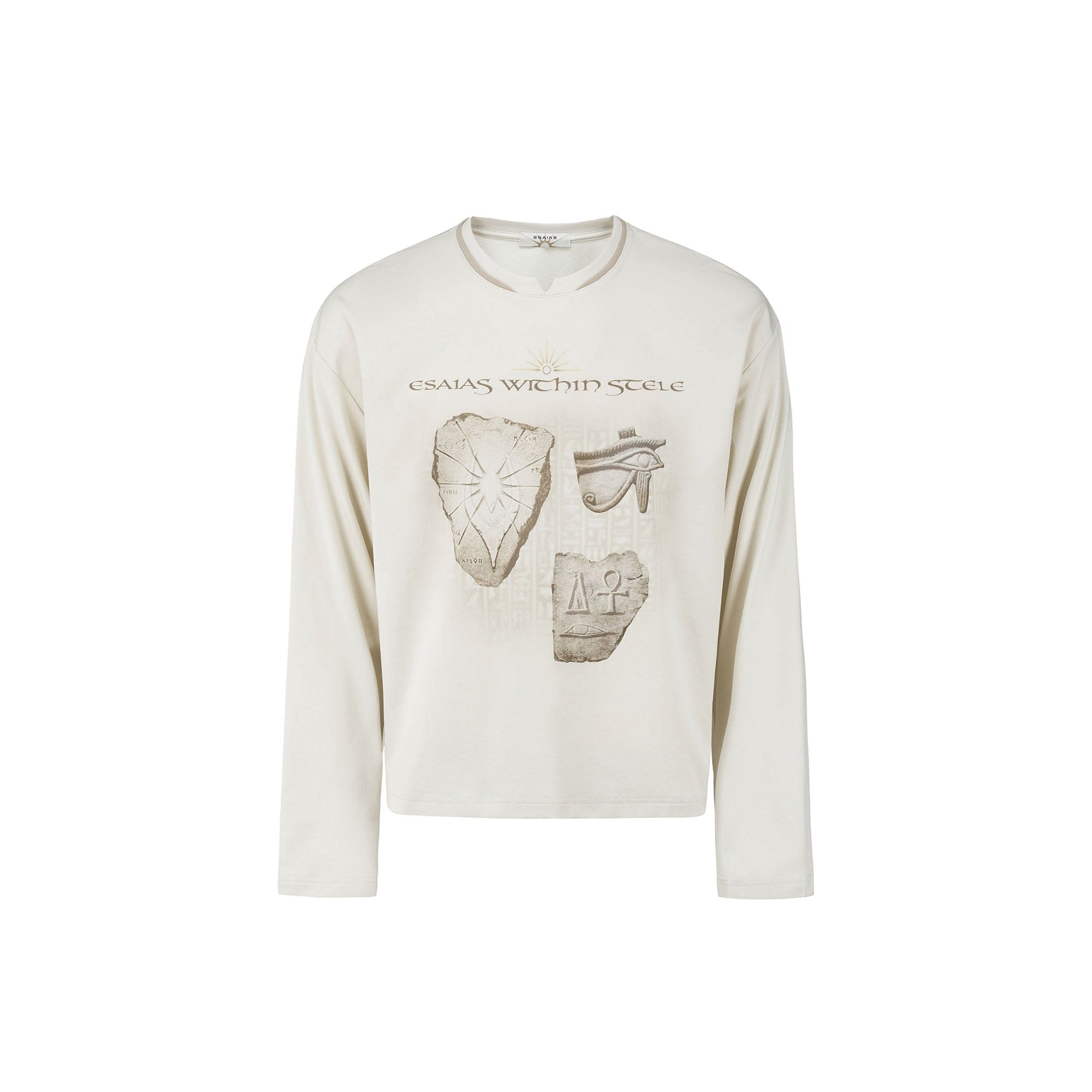 ESAIAS Distressed Stele Long Sleeve Tee, premium urban and streetwear designers apparel on PROJECTISR.com, ESAIAS