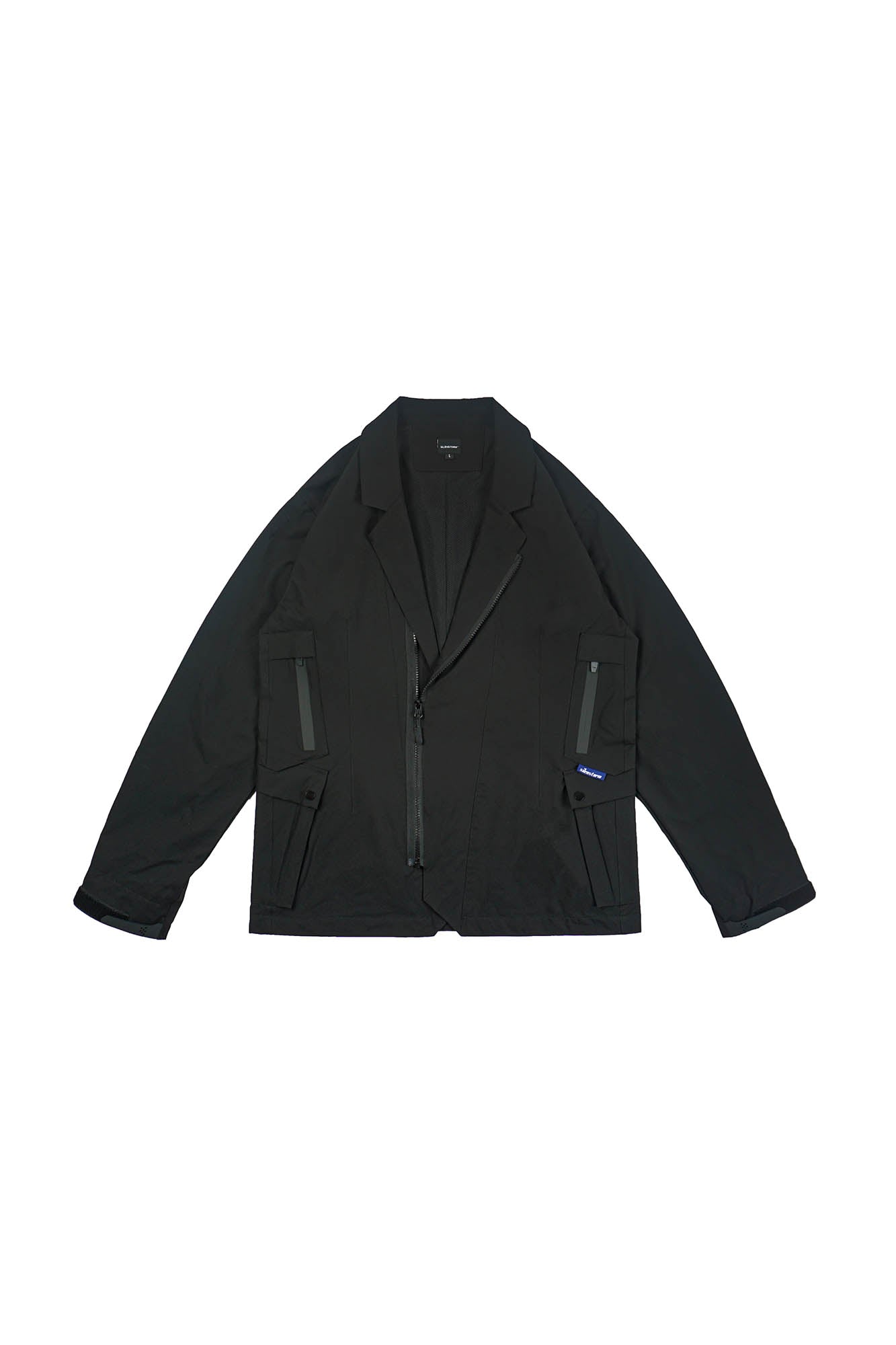 SILENSTORM Multi-Pocket Spliced Utility Blazer, premium urban and streetwear designers apparel on PROJECTISR.com, SILENSTORM
