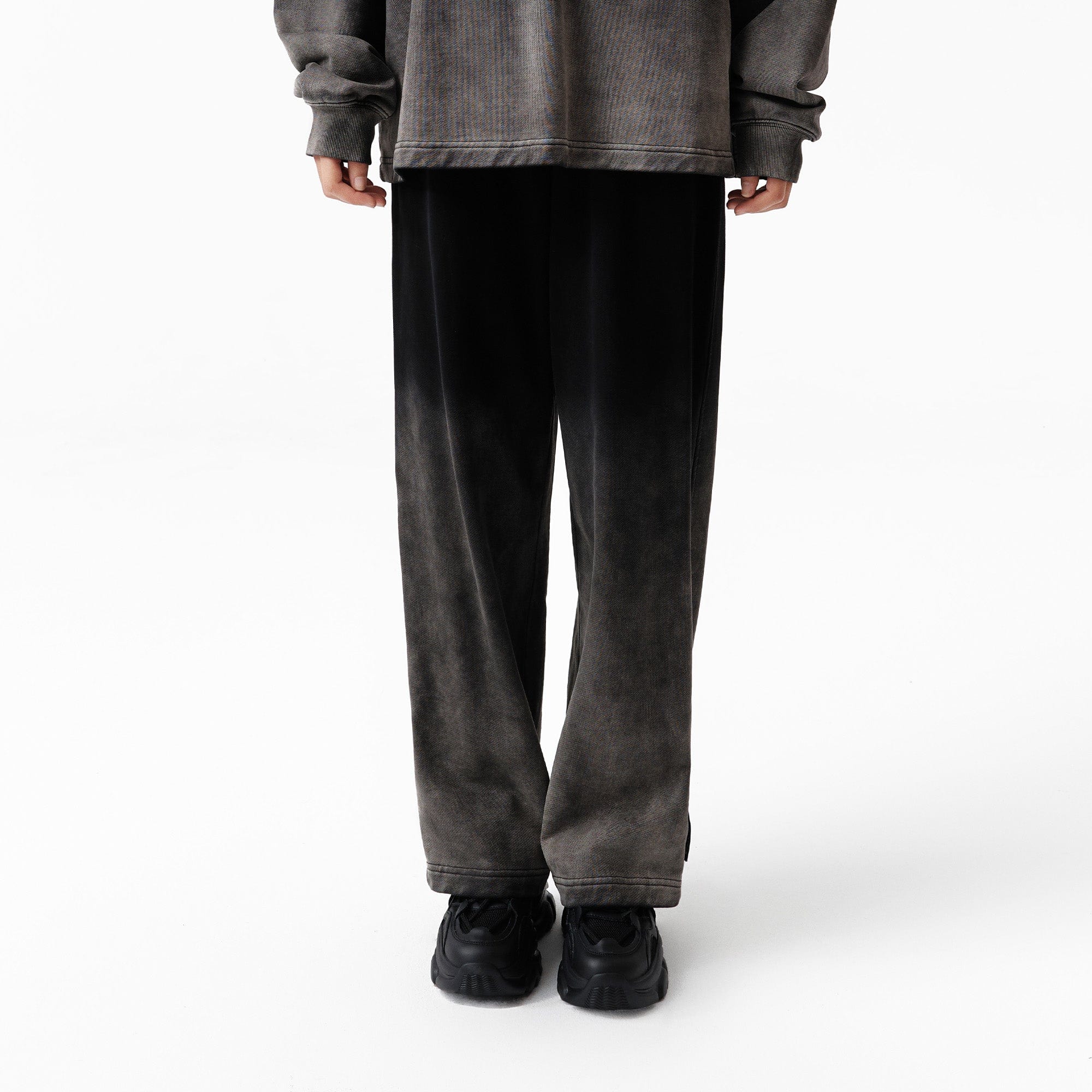 VANN VALRENCE Washed Gradient Straight-Leg Pants