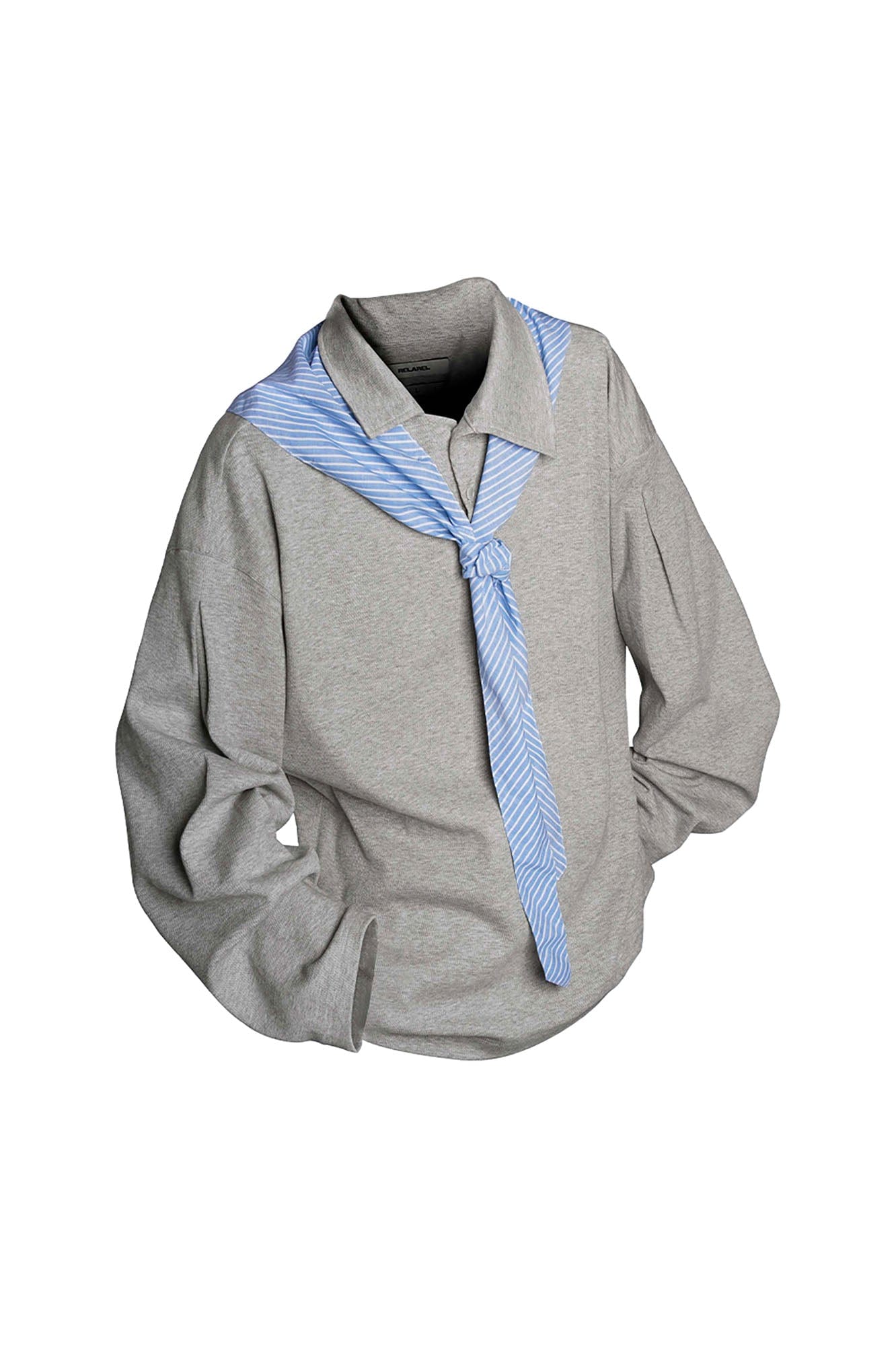 RELABEL Striped Sailor Collar Tie Sweatshirt, premium urban and streetwear designers apparel on PROJECTISR.com, RELABEL