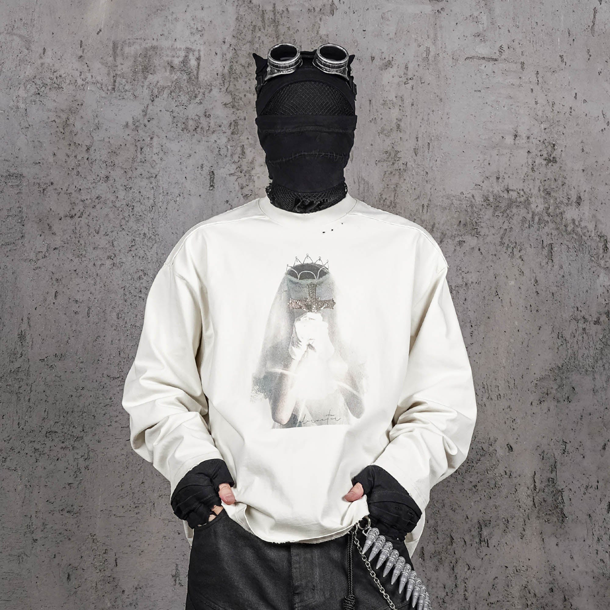 UNDERWATER Bridal Lament Long-Sleeve Tee White, premium urban and streetwear designers apparel on PROJECTISR.com, UNDERWATER