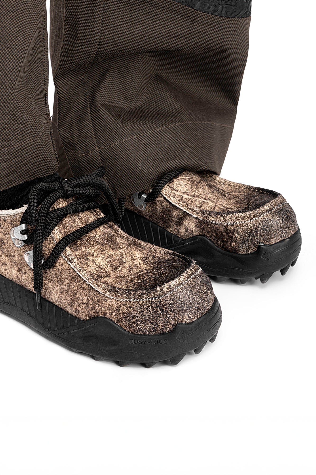 REWRITE Distressed Cowhide Trail Sneakers, premium urban and streetwear designers apparel on PROJECTISR.com, REWRITE