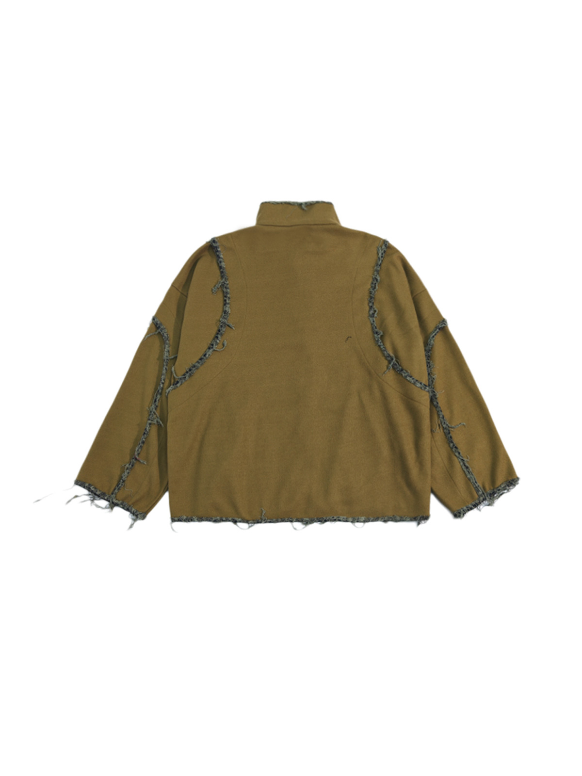 UUCSCC Retro Distressed Raw Seam Varsity Jacket