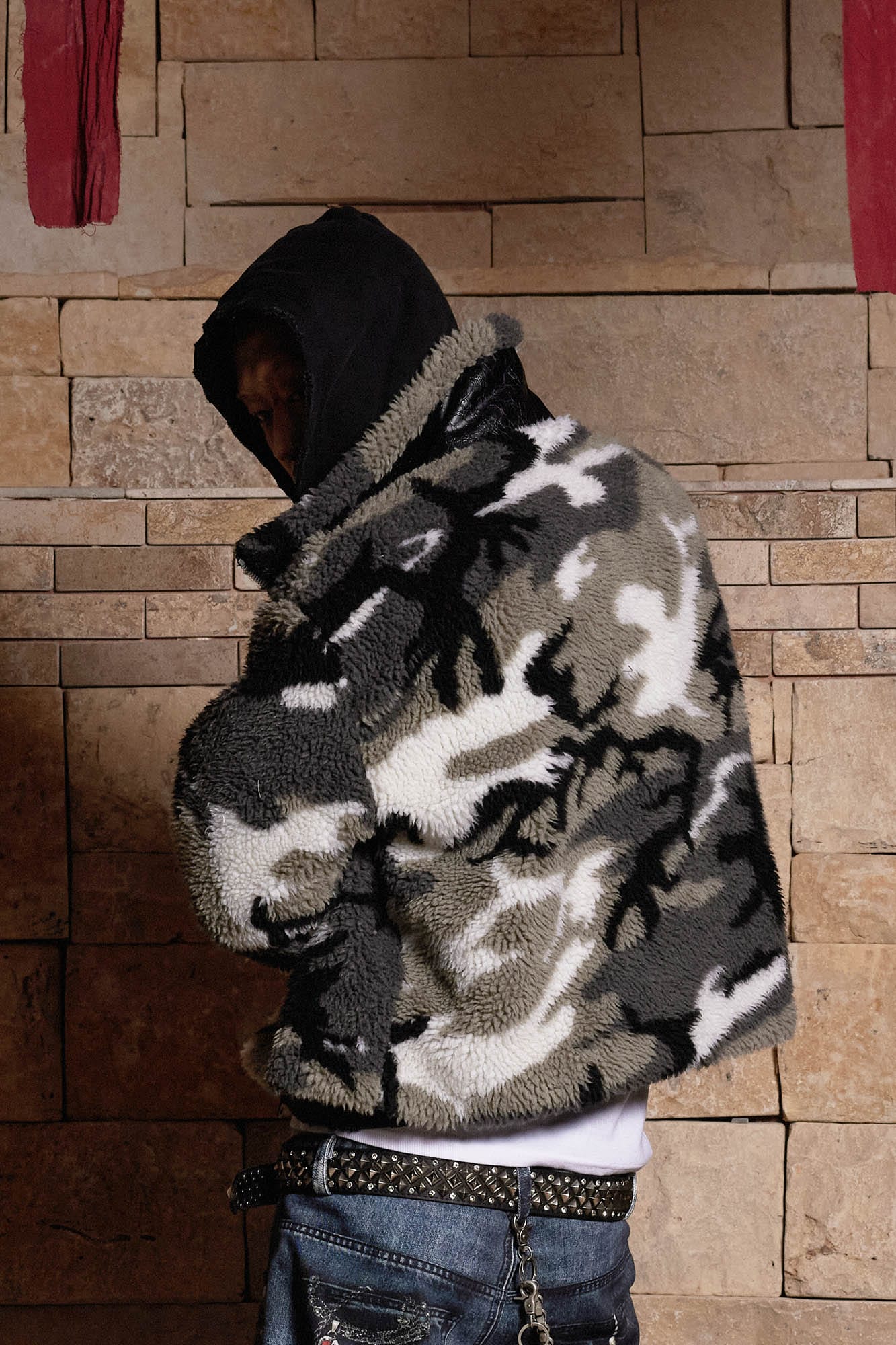 DND4DES Camo Fleece Stand Collar Jacket, premium urban and streetwear designers apparel on PROJECTISR.com, DND4DES