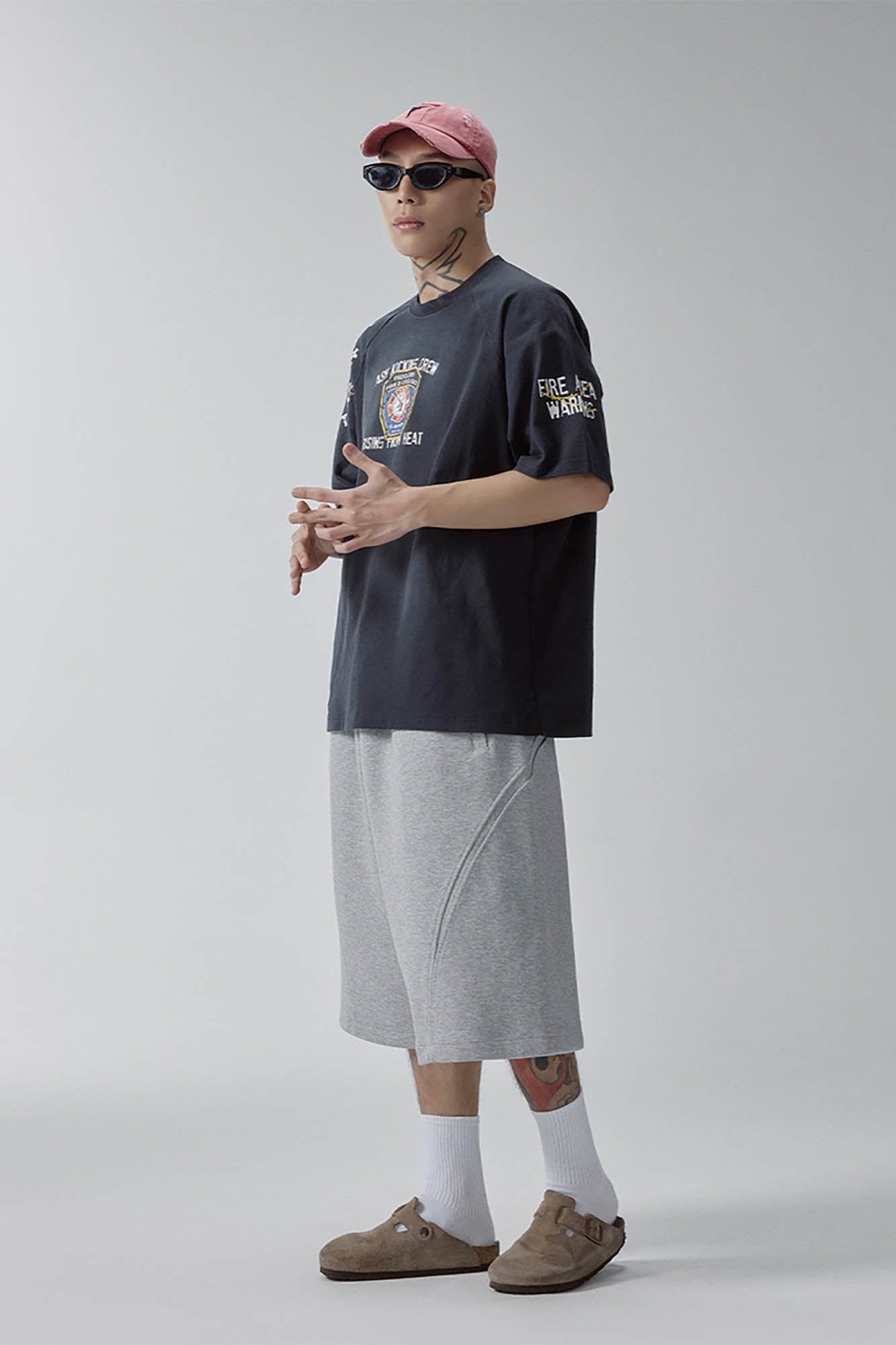 F2CE Curved Spliced Drawstring Shorts, premium urban and streetwear designers apparel on PROJECTISR.com, F2CE