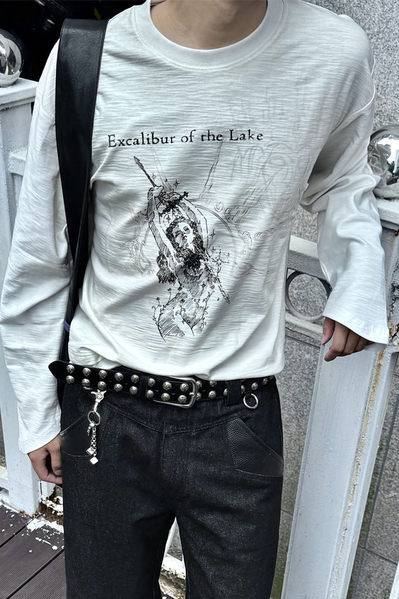 ESAIAS Excalibur Graphic Tapered Cuff Long-Sleeve Tee, premium urban and streetwear designers apparel on PROJECTISR.com, ESAIAS