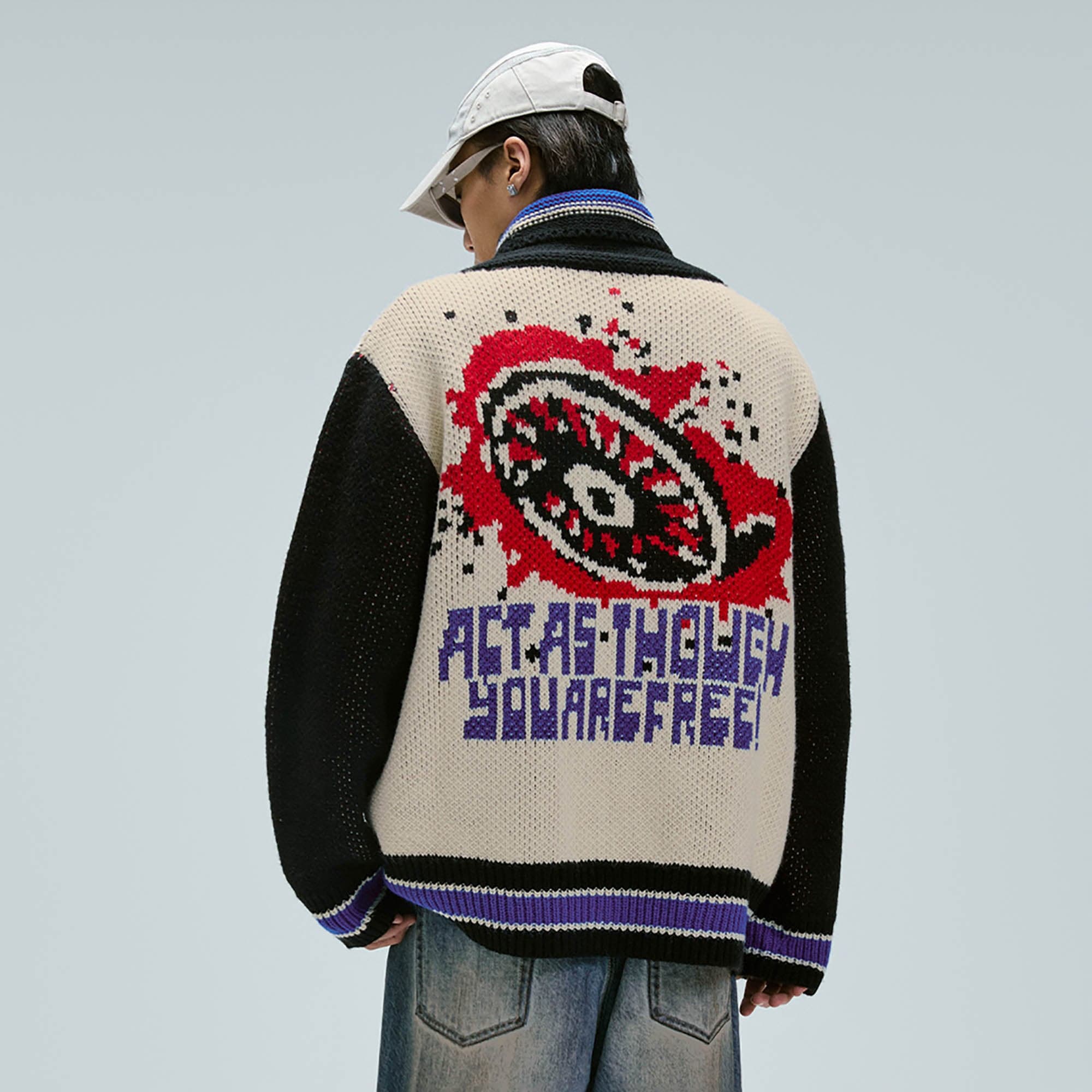 F2CE Jacquard Knit Bomber Jacket, premium urban and streetwear designers apparel on PROJECTISR.com, F2CE
