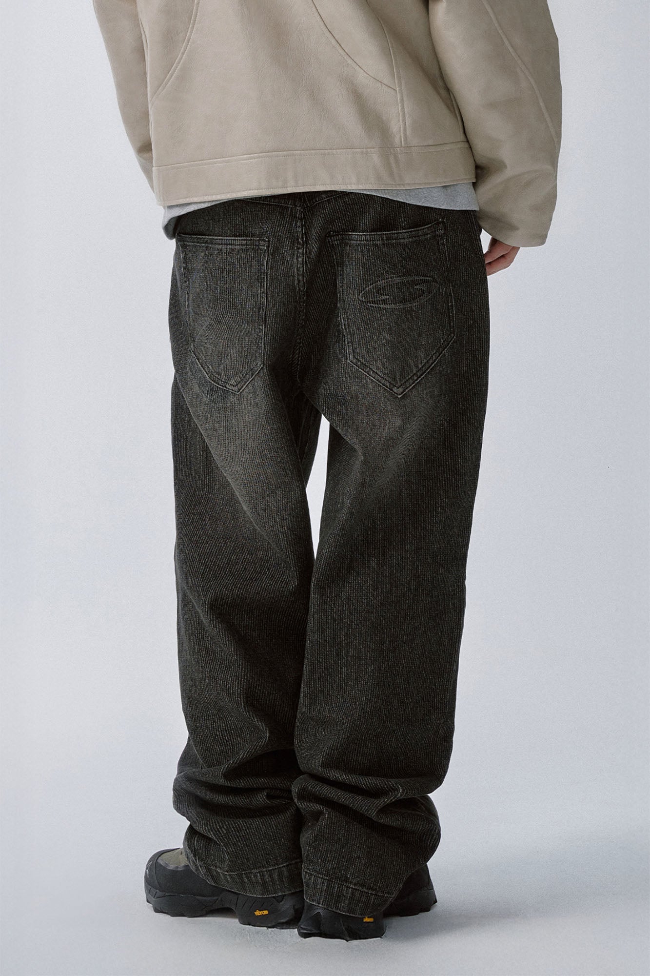 F2CE Retro Corduroy Logo Embroidery Straight-Leg Jeans, premium urban and streetwear designers apparel on PROJECTISR.com, F2CE