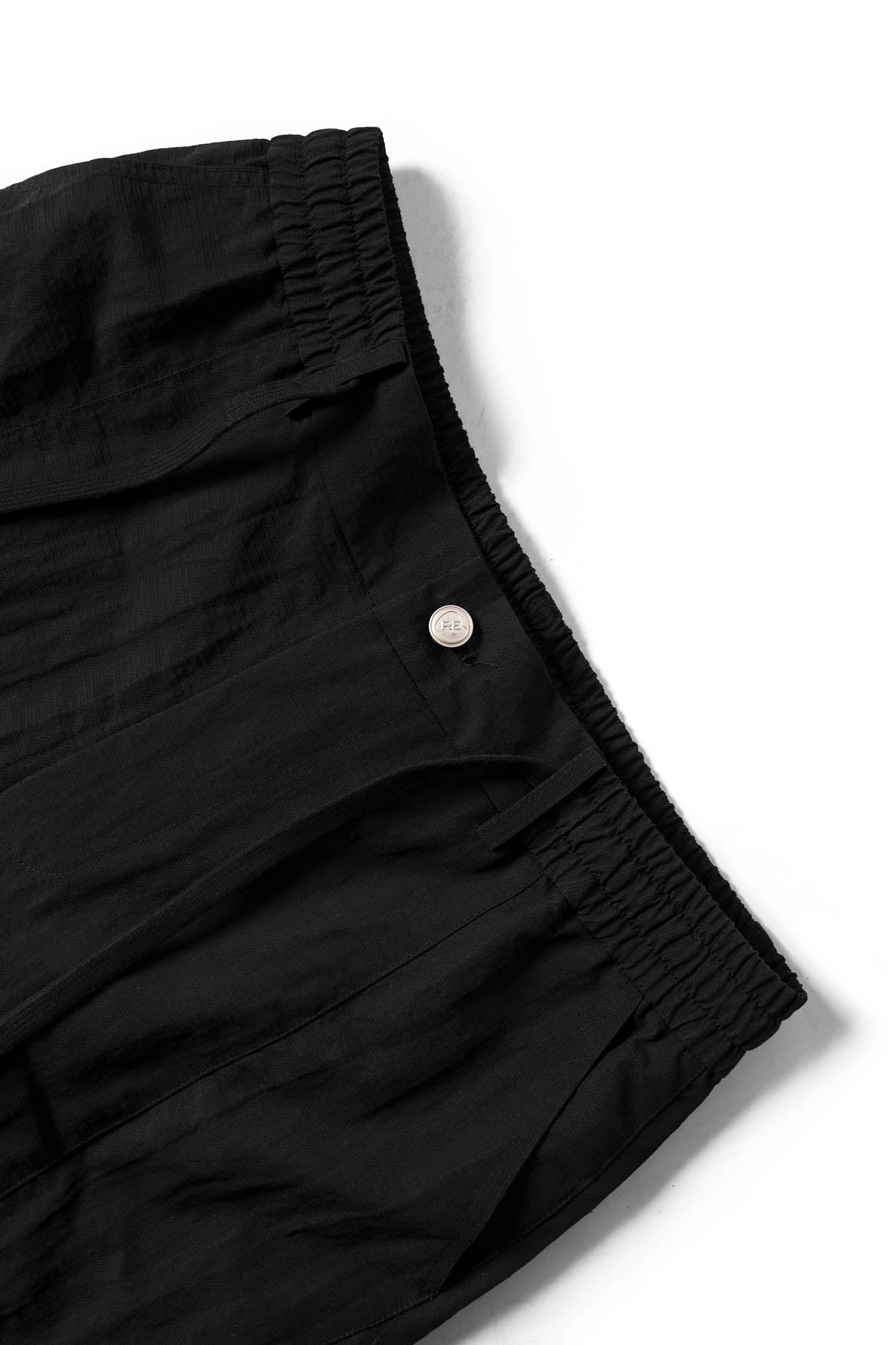 RELABEL Deconstructed Paneled Drawstring Parachute Pants, premium urban and streetwear designers apparel on PROJECTISR.com, RELABEL