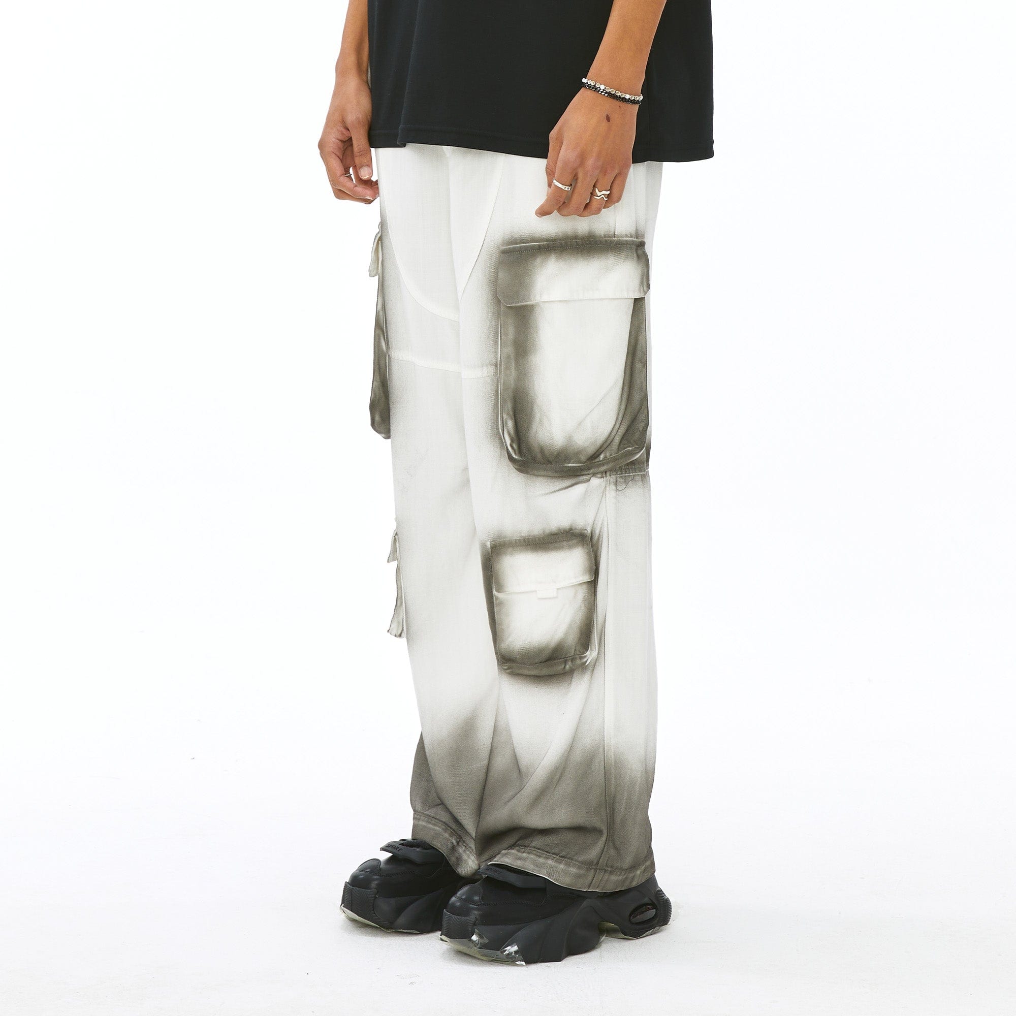 VANN VALRENCE Faded Spray-Dyed Multi-Pocket Cargo Pants, premium urban and streetwear designers apparel on PROJECTISR.com, VANN VALRENCE