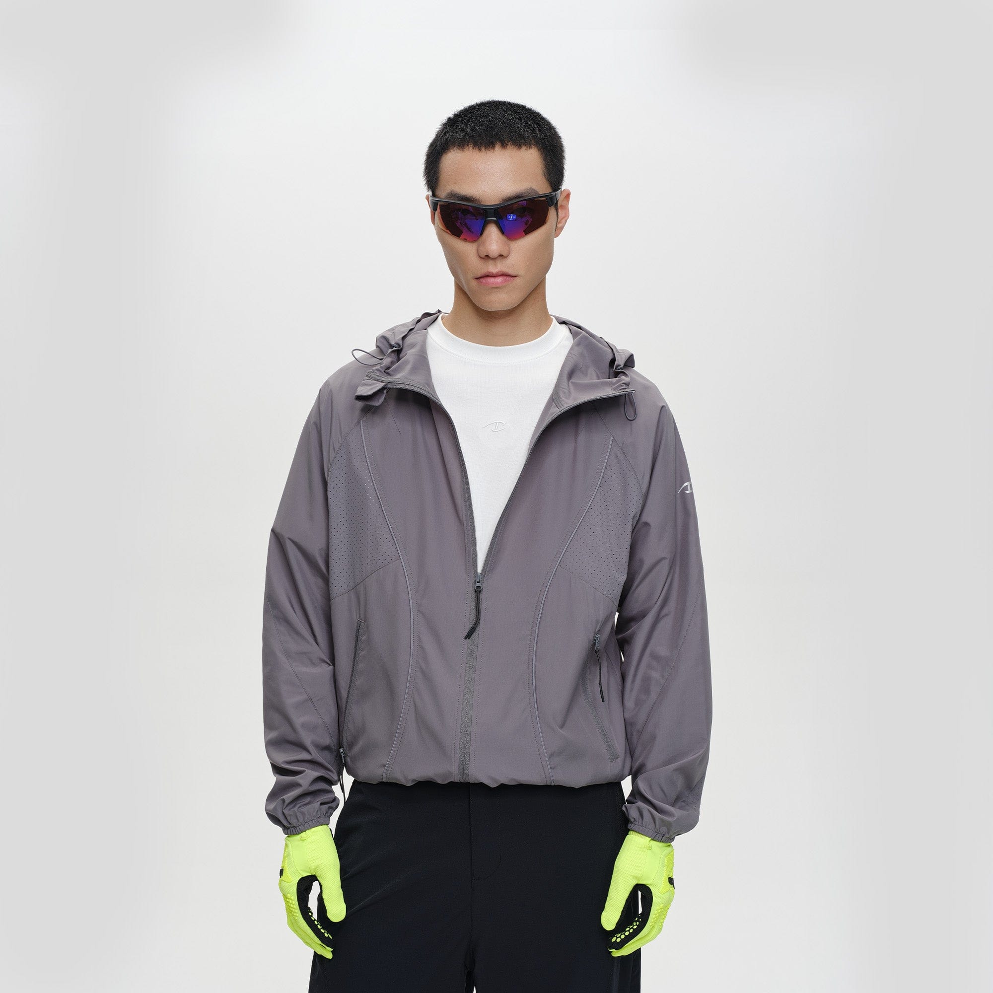 CATSSTAC Spliced Laser-Perforated Waterproof UV Production Hooded Jacket, premium urban and streetwear designers apparel on PROJECTISR.com, CATSSTAC