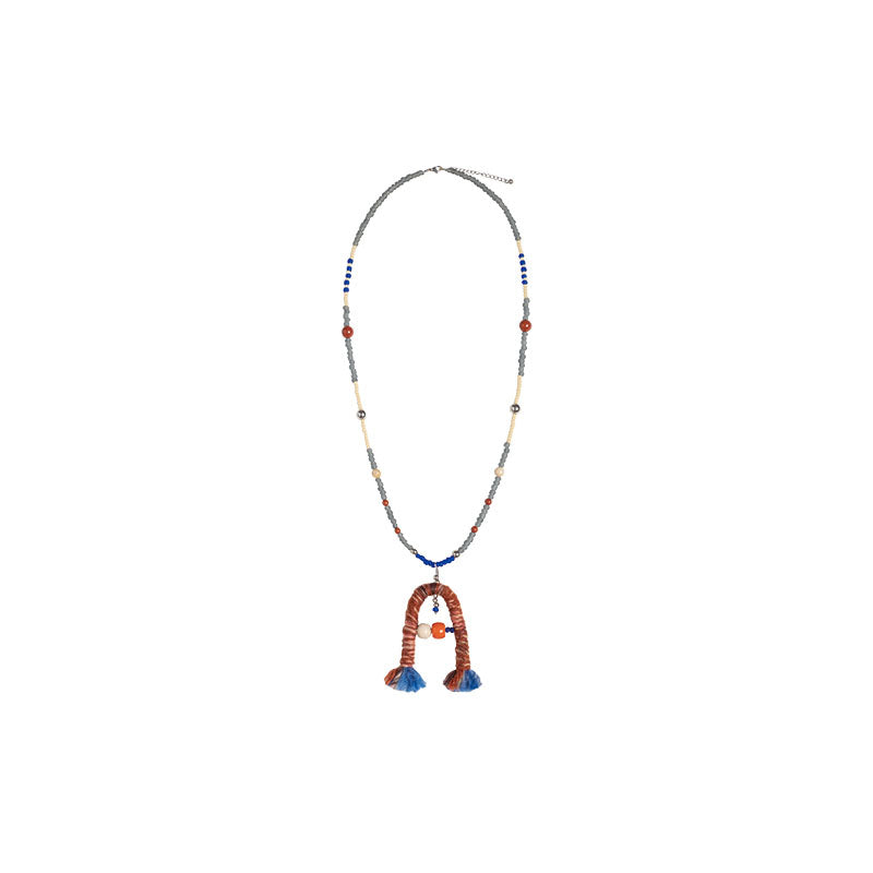 NERHI Tribal Wool Pendant Necklace